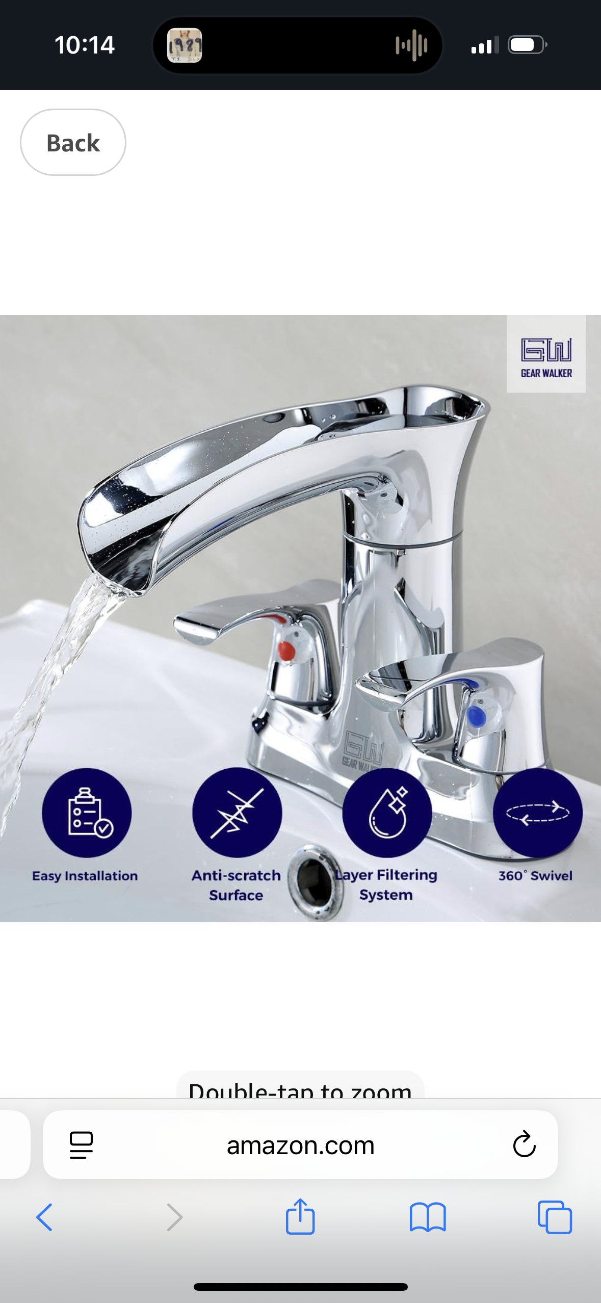 Gear Walker Waterfall Bathroom Sink Faucet with Pop Up Drain, Bathroom Faucet, Bathroom Vanity Sink Faucet