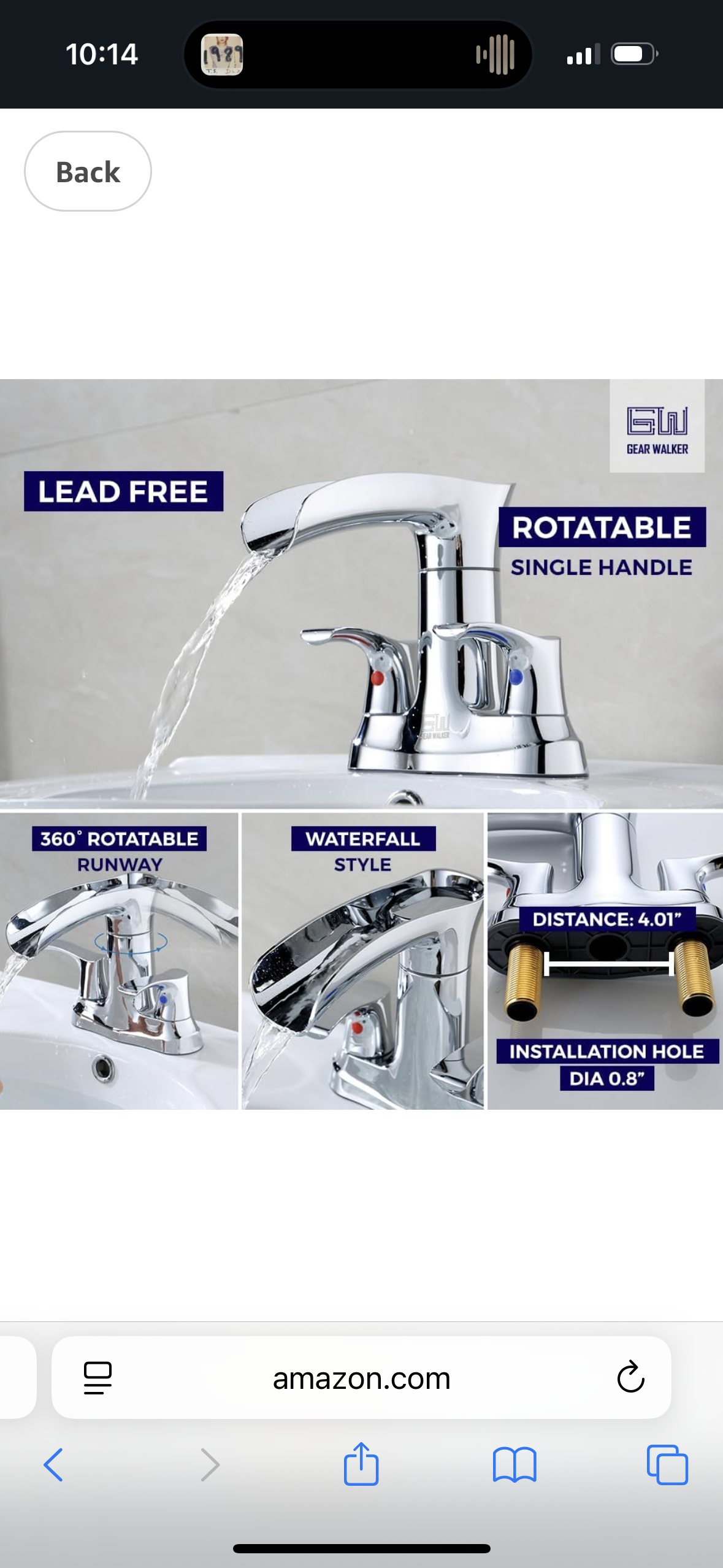 Gear Walker Waterfall Bathroom Sink Faucet with Pop Up Drain, Bathroom Faucet, Bathroom Vanity Sink Faucet