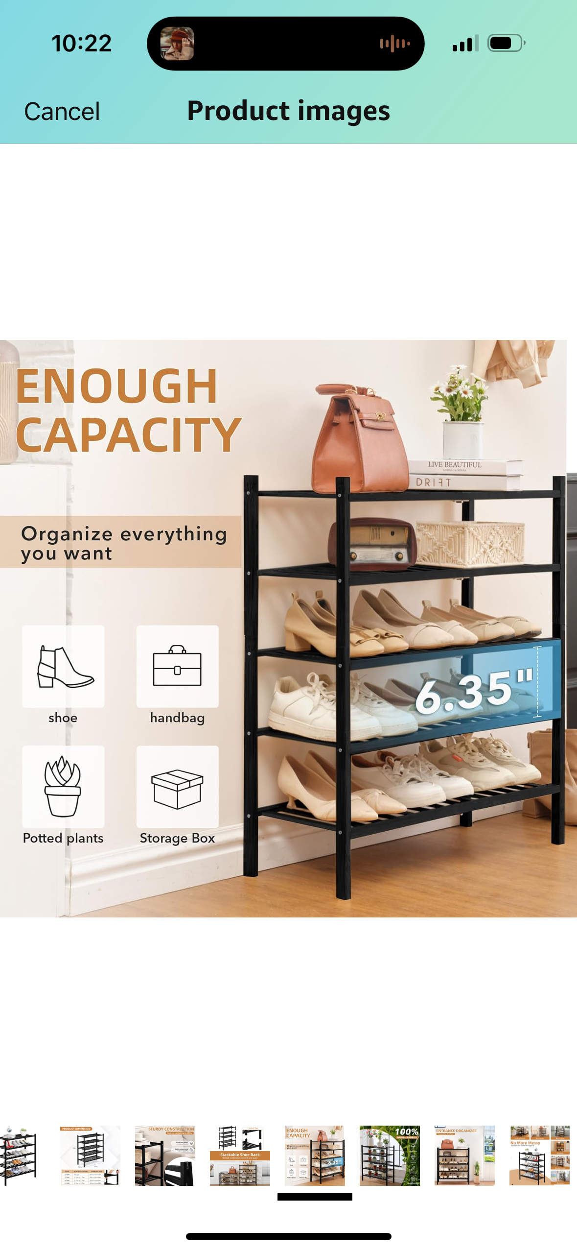 Black Bamboo Shoe Rack 11”D x 27”W x 35”H