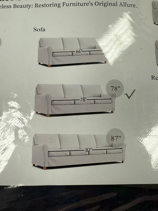 Sofa Cover Bearcover 78” Water Pet & Scratch Proof Loveseat Slip Cover Gray