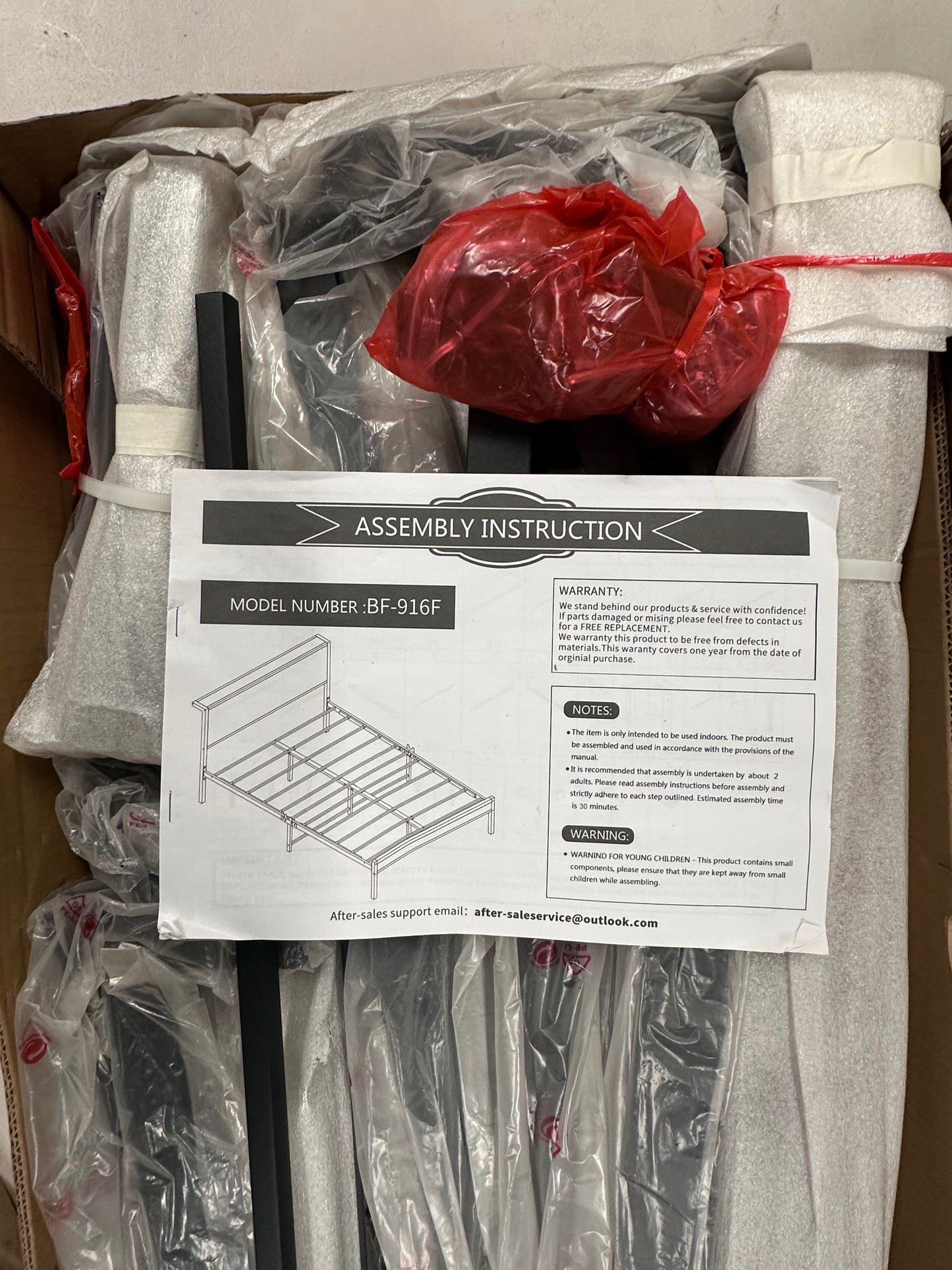 Full Size Bed Frame with Headboard, Platform Bed Frame with Reinforced Steel, Strong Slats Support/No Box Spring Needed, Black and Rustic Brown (B1208)