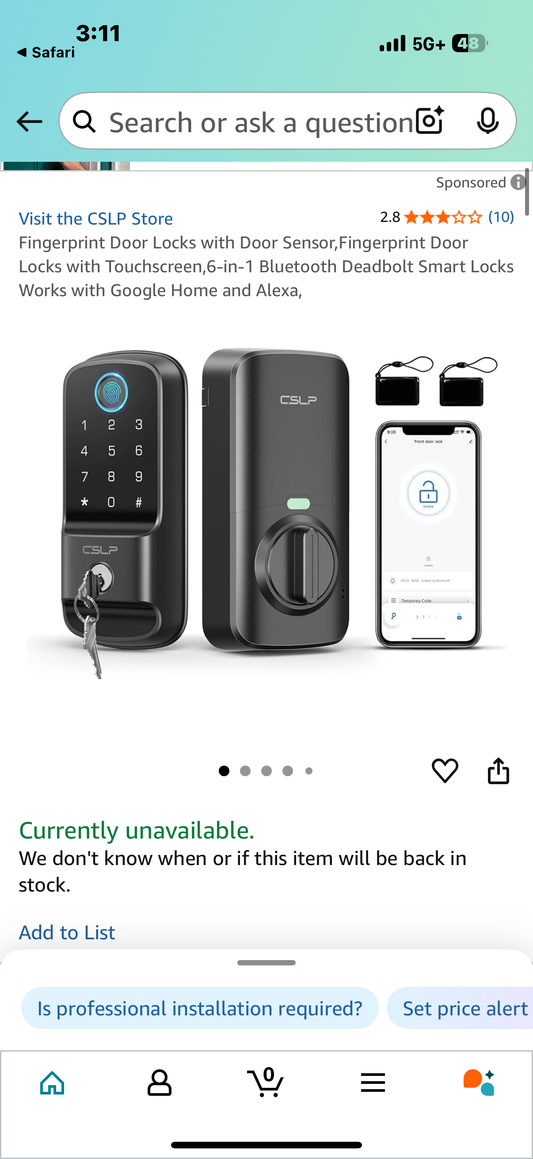 Fingerprint Door Locks with Door Sensor,Fingerprint Door Locks with Touchscreen,6-in-1 Bluetooth Deadbolt Smart Locks Works with Google Home and Alexa