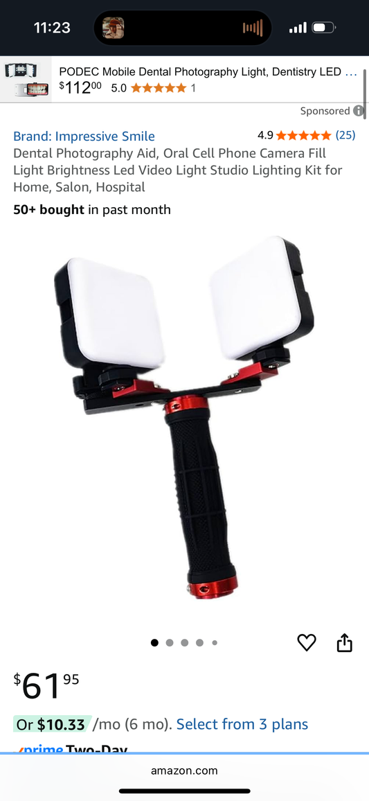 Dental Photography Aid, Oral Cell Phone Camera Fill Light Brightness Led Video Light Studio Lighting Kit for Home, Salon, Hospital