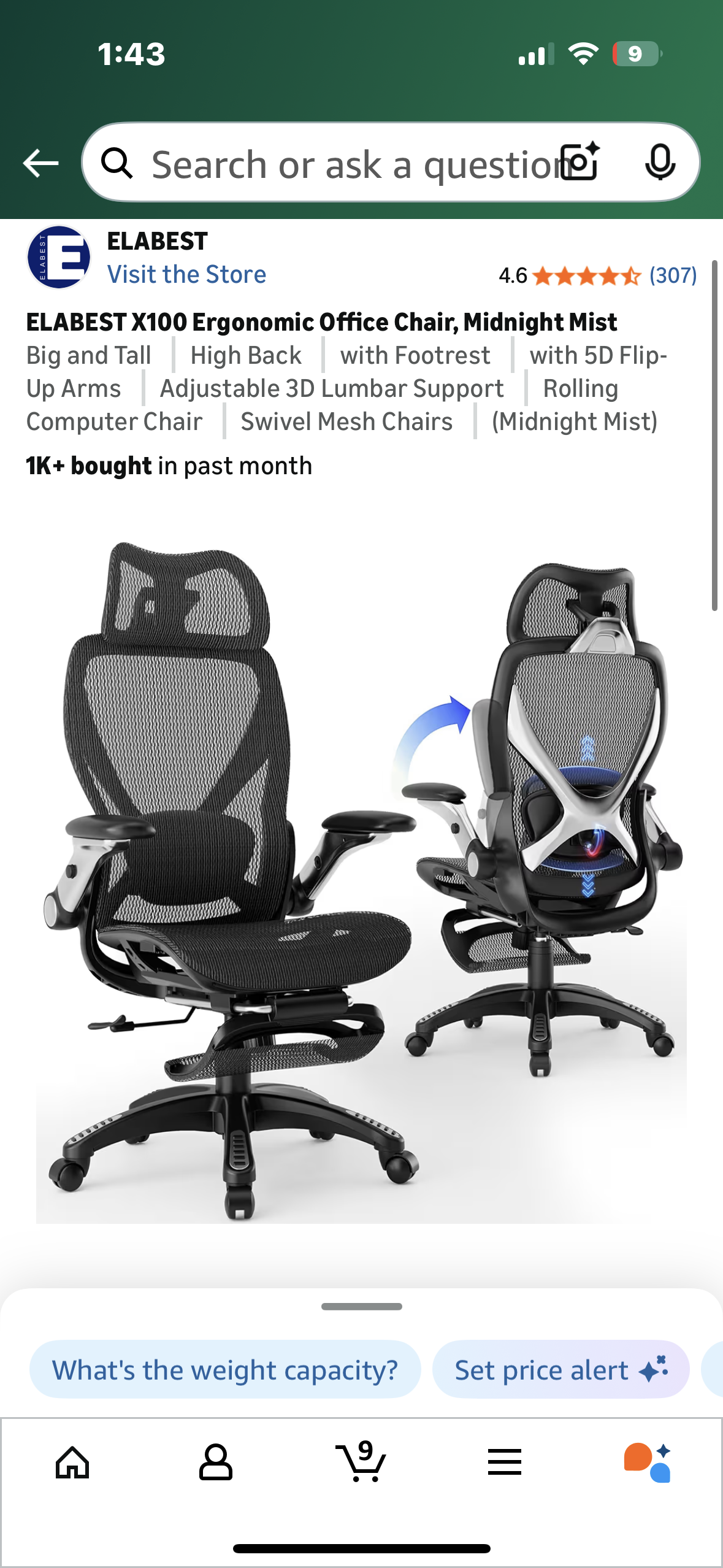 ELABEST X100 Ergonomic Office Chair, Midnight Mist (O457)