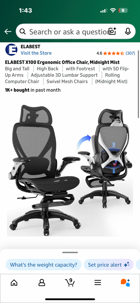 ELABEST X100 Ergonomic Office Chair, Midnight Mist (O457)