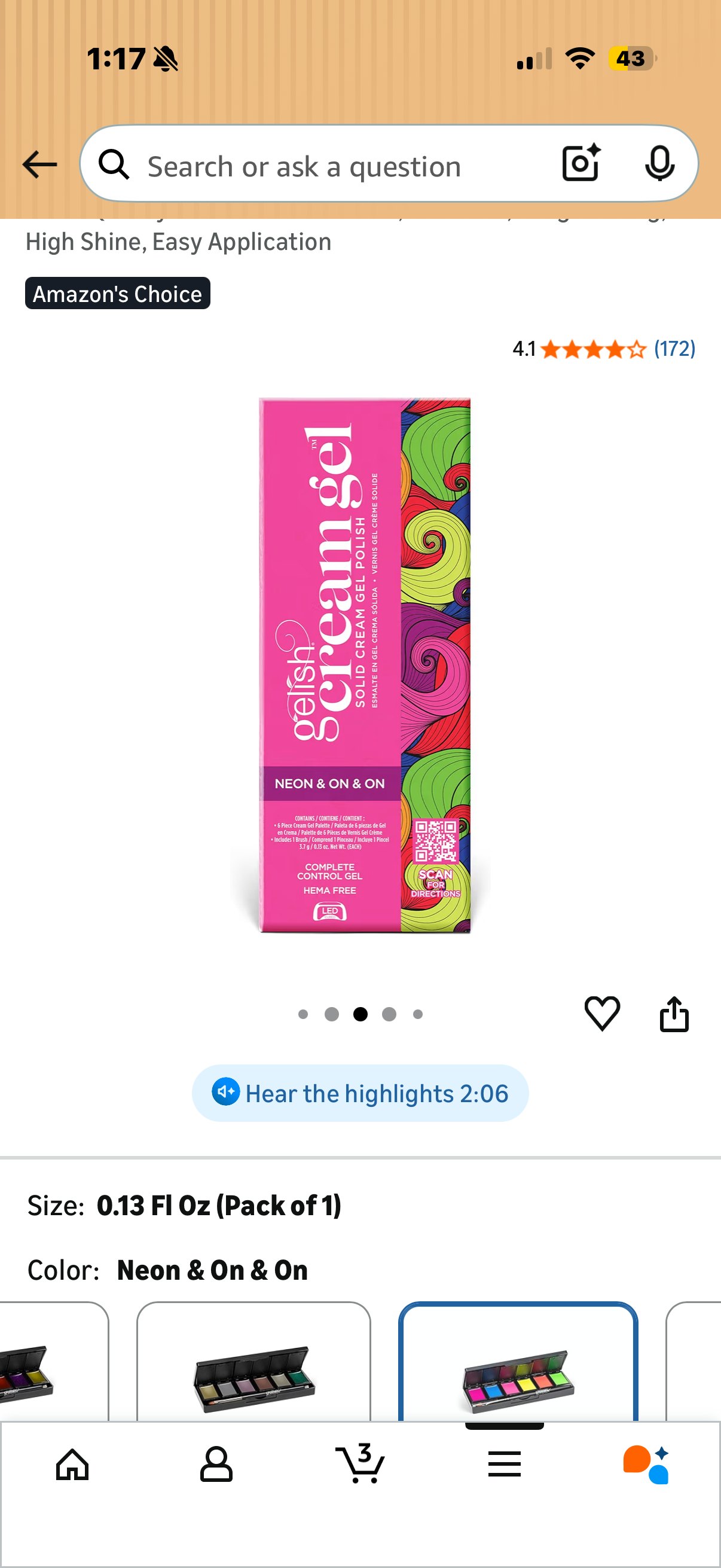 Nail Gel - Gelish Cream Gel – Solid Soak-Off Professional Gel Polish for Salon Quality Manicure with Brush, LED Cure, Long-Lasting, High Shine, Easy Application