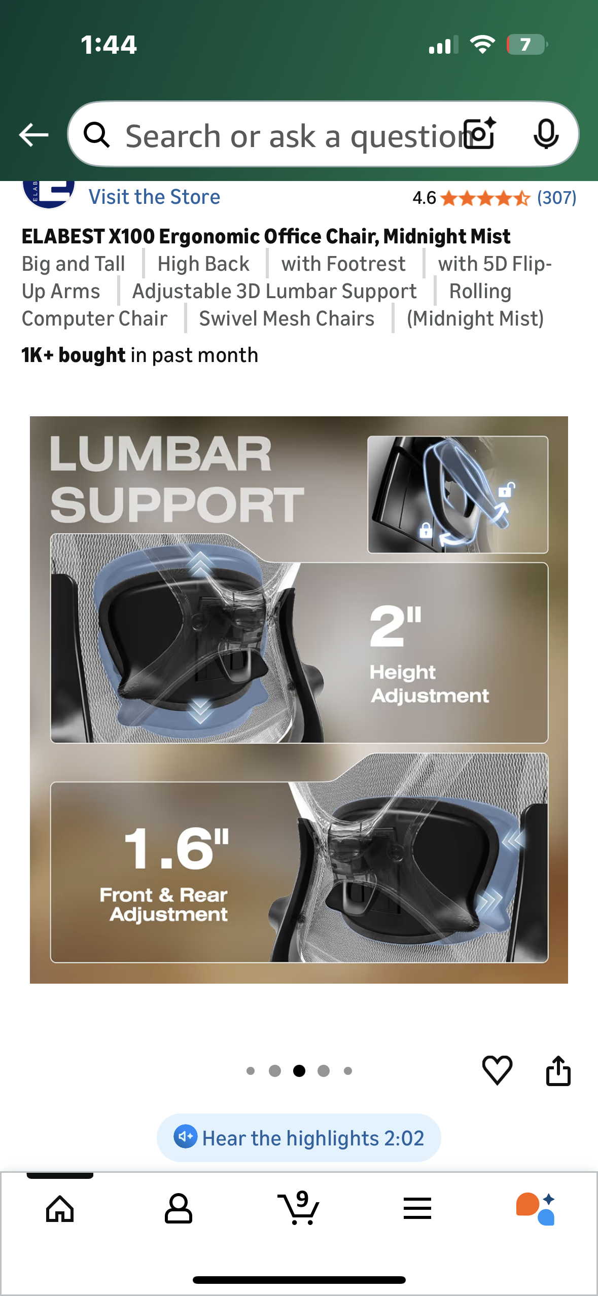 ELABEST X100 Ergonomic Office Chair, Midnight Mist (O457)