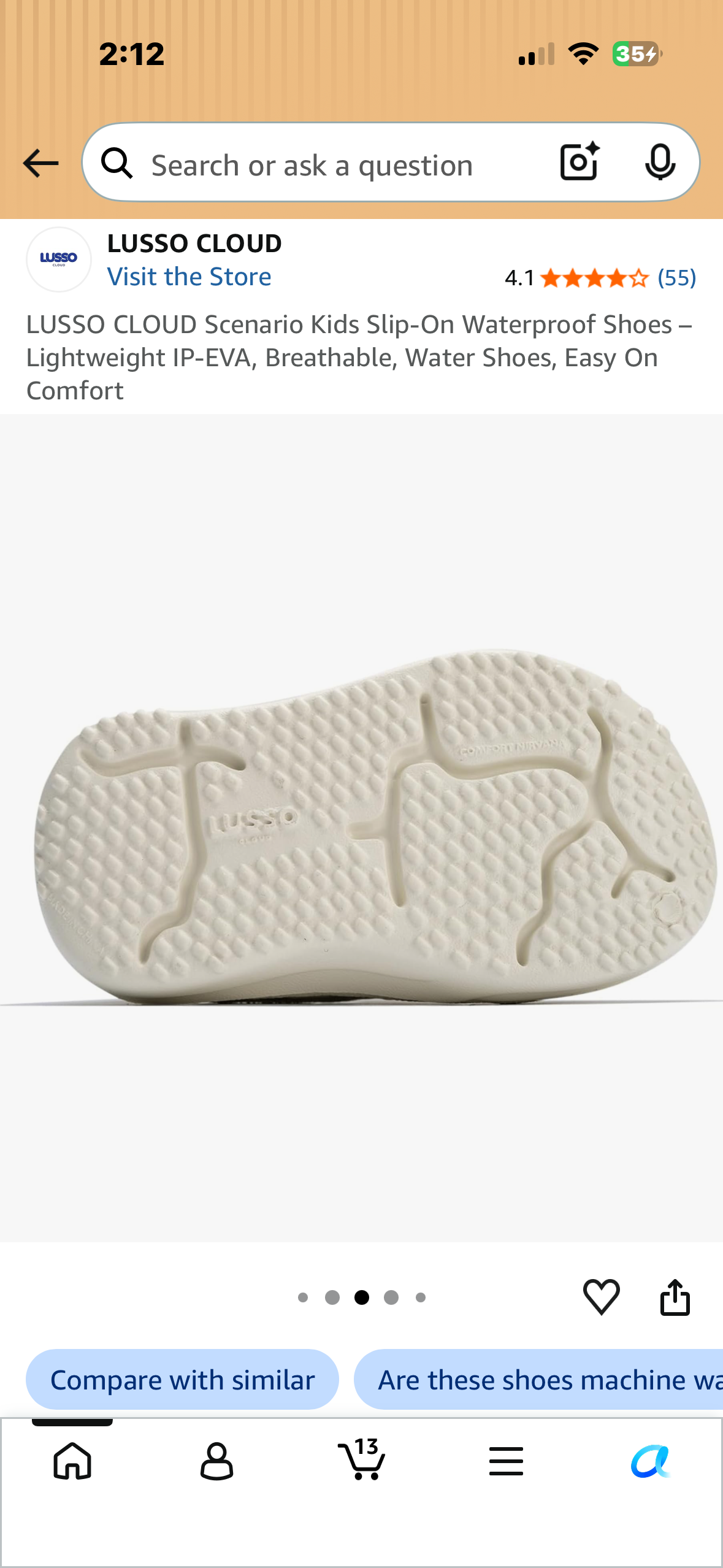 LUSSO CLOUD Scenario Kids Slip-On Waterproof Shoes - Lightweight IP-EVA, Breathable, Water Shoes, Easy On Comfort, Bone White (Kids Size 10)