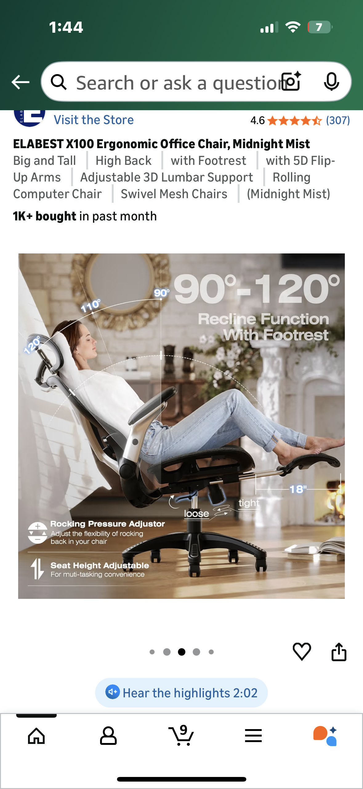 ELABEST X100 Ergonomic Office Chair, Midnight Mist (O457)