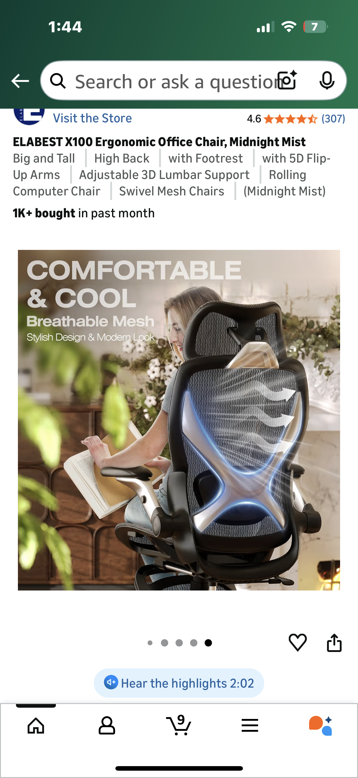 ELABEST X100 Ergonomic Office Chair, Midnight Mist (O457)