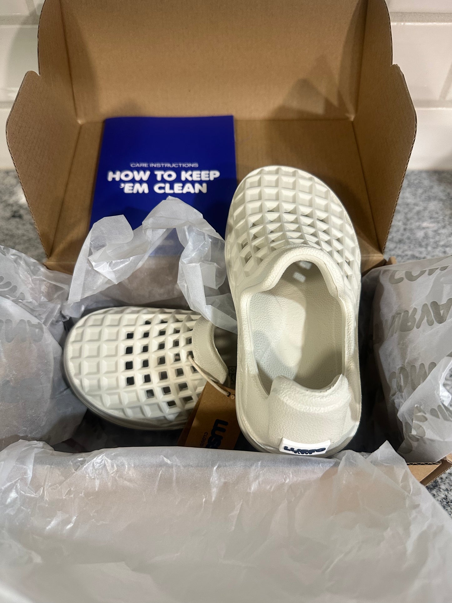 LUSSO CLOUD Scenario Kids Slip-On Waterproof Shoes - Lightweight IP-EVA, Breathable, Water Shoes, Easy On Comfort, Bone White (Kids Size 10)