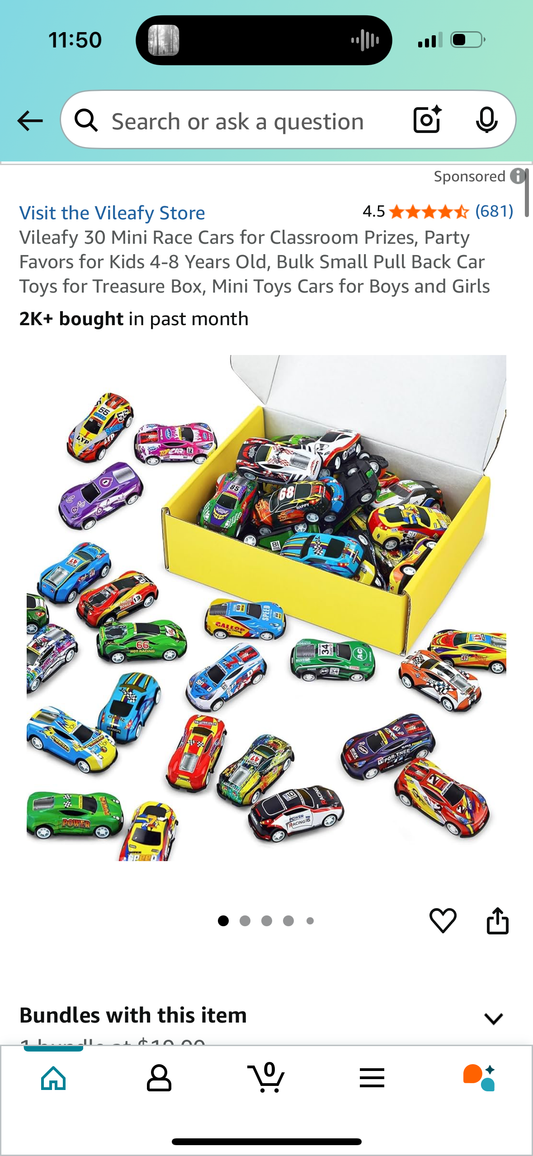 Vileafy 30 Mini Race Cars for Classroom Prizes, Party Favors for Kids 4-8 Years Old, Bulk Small Pull Back Car Toys for Treasure Box, Mini Toys Cars for Boys and Girls