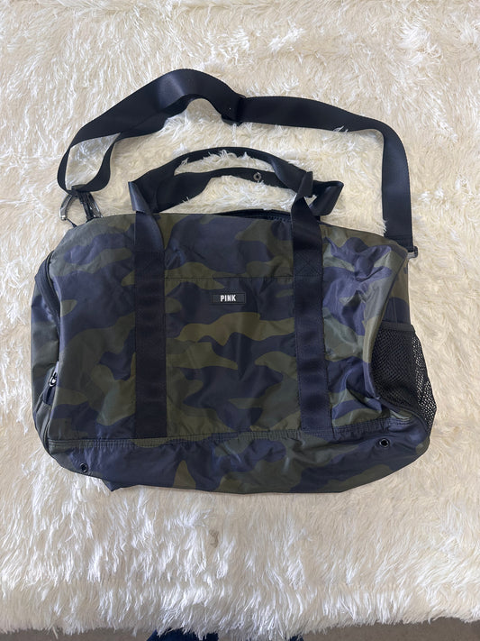PINK Victoria's Secret Camo Duffel Bag - Green & Black - Gym/Travel