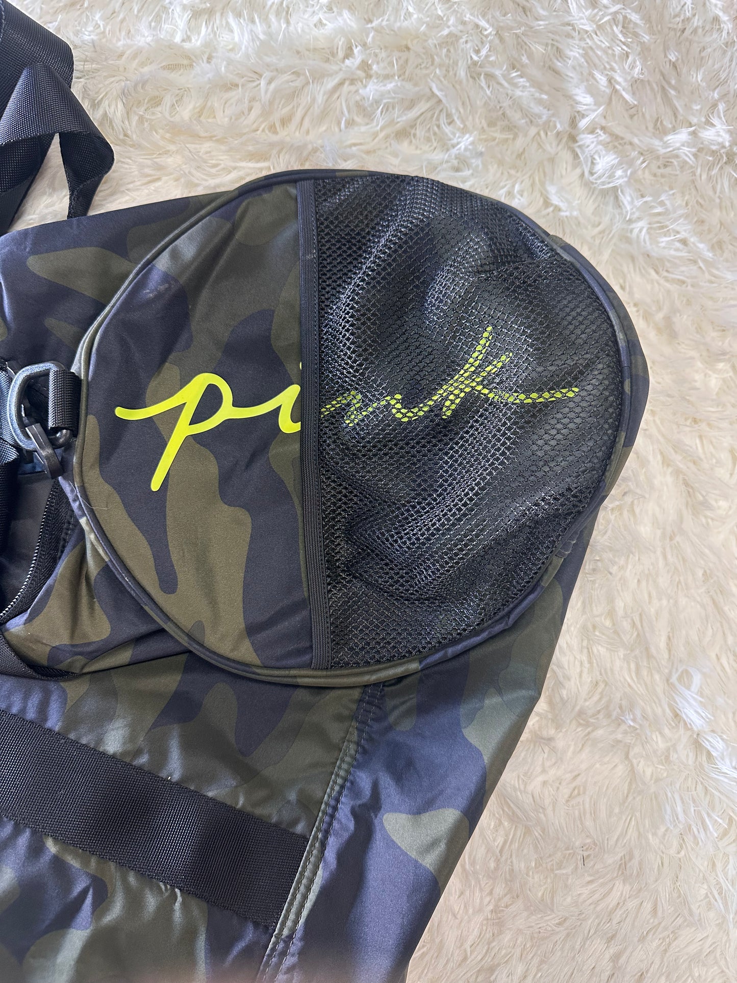 PINK Victoria's Secret Camo Duffel Bag - Green & Black - Gym/Travel