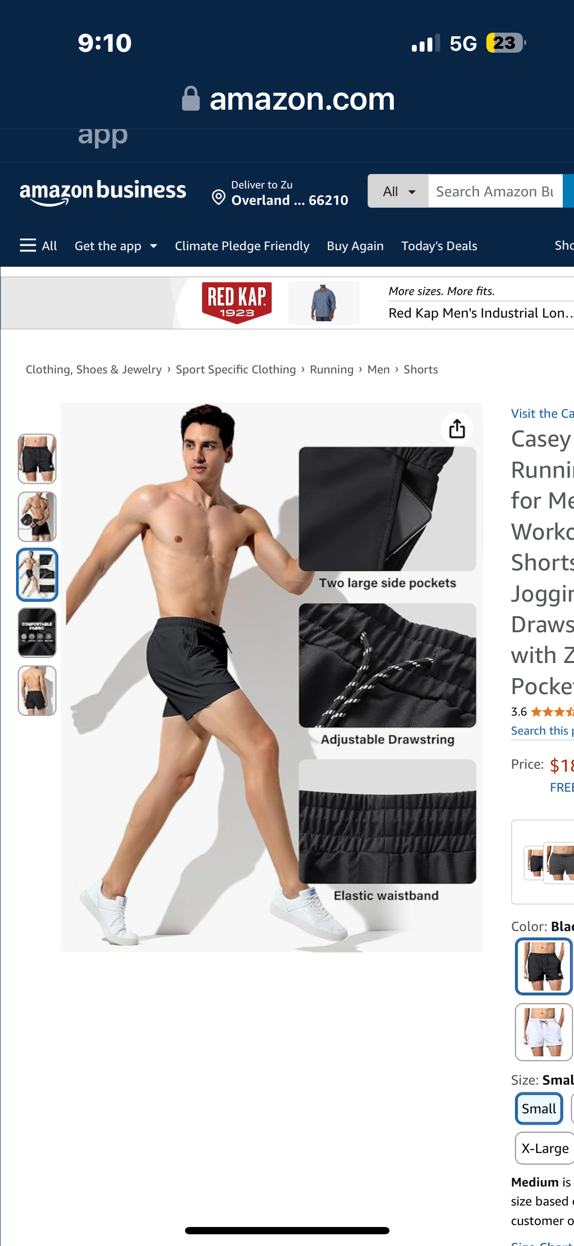 Casey Kevin Running Shorts for Men 3 Inch Workout Athletic Shorts Mens Gym Jogging Drawsting Shorts with Zipper Pocket Size Medium