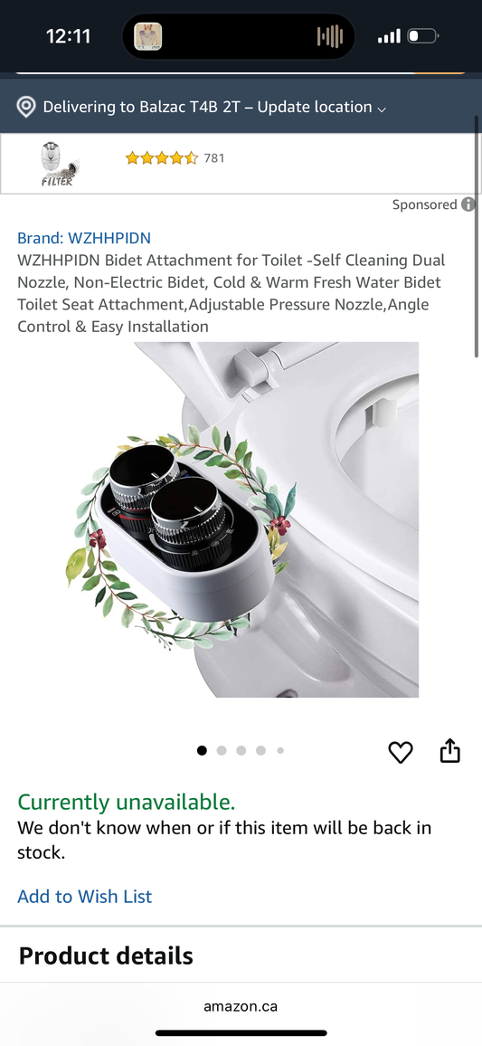 WZHHPIDN Bidet Attachment for Toilet Non-Electric Self-Cleaning Dual Nozzle Fresh Cold Water Sprayer Bidet Adjustable Water Pressure Feminine Wash, Bidet Sprayer for Toilet Easy to Install