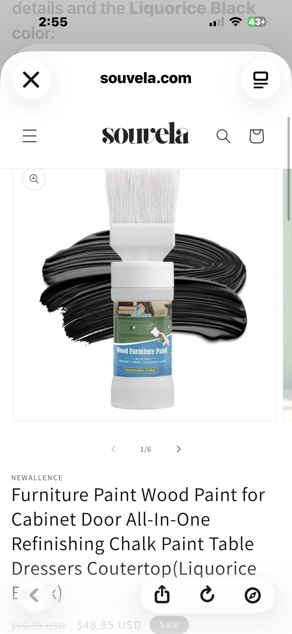 Liquorice Black Furniture Wood Paint for Cabinet Door Chair Dresser All-In-One Refinishing Water-Based Paint Table Dressers Coutertop(Liquorice Black)