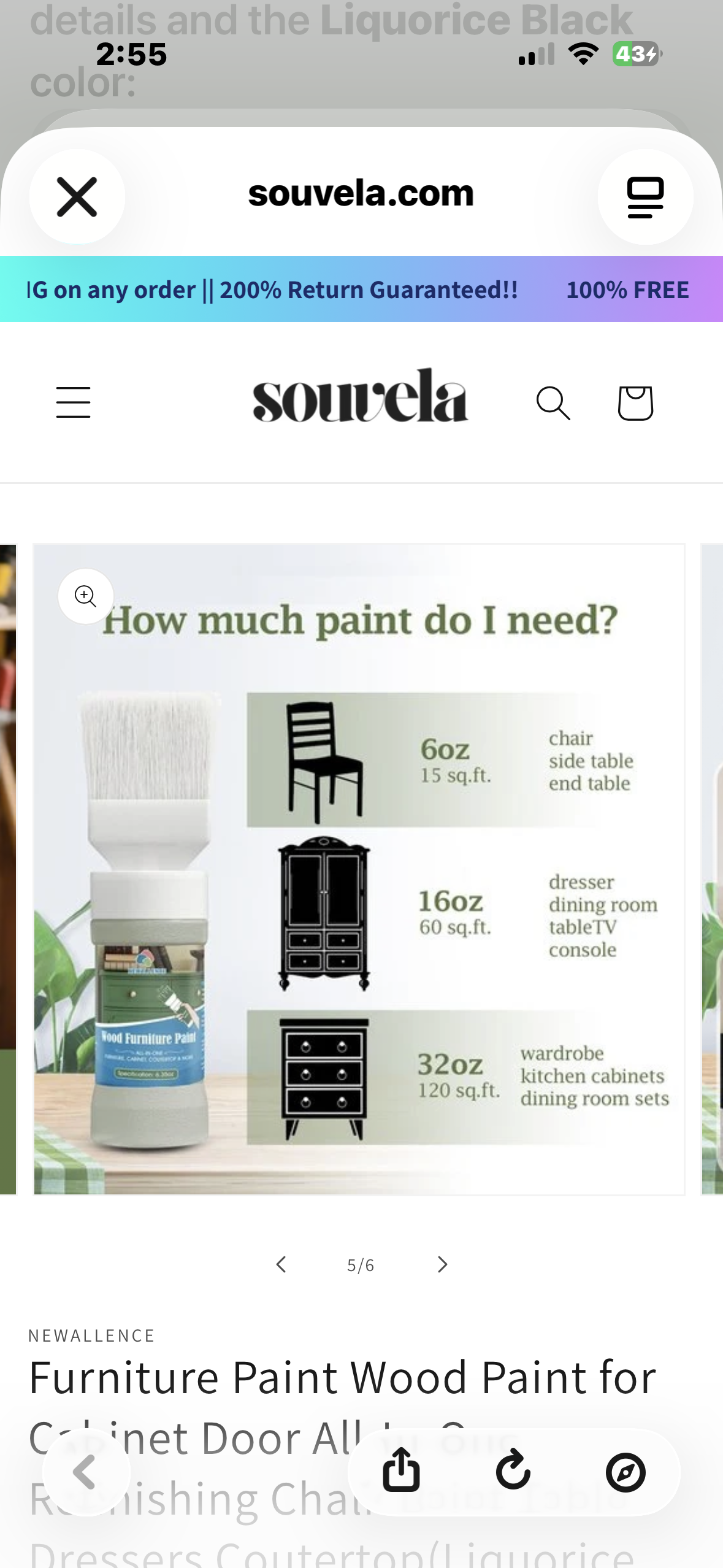 Liquorice Black Furniture Wood Paint for Cabinet Door Chair Dresser All-In-One Refinishing Water-Based Paint Table Dressers Coutertop(Liquorice Black)