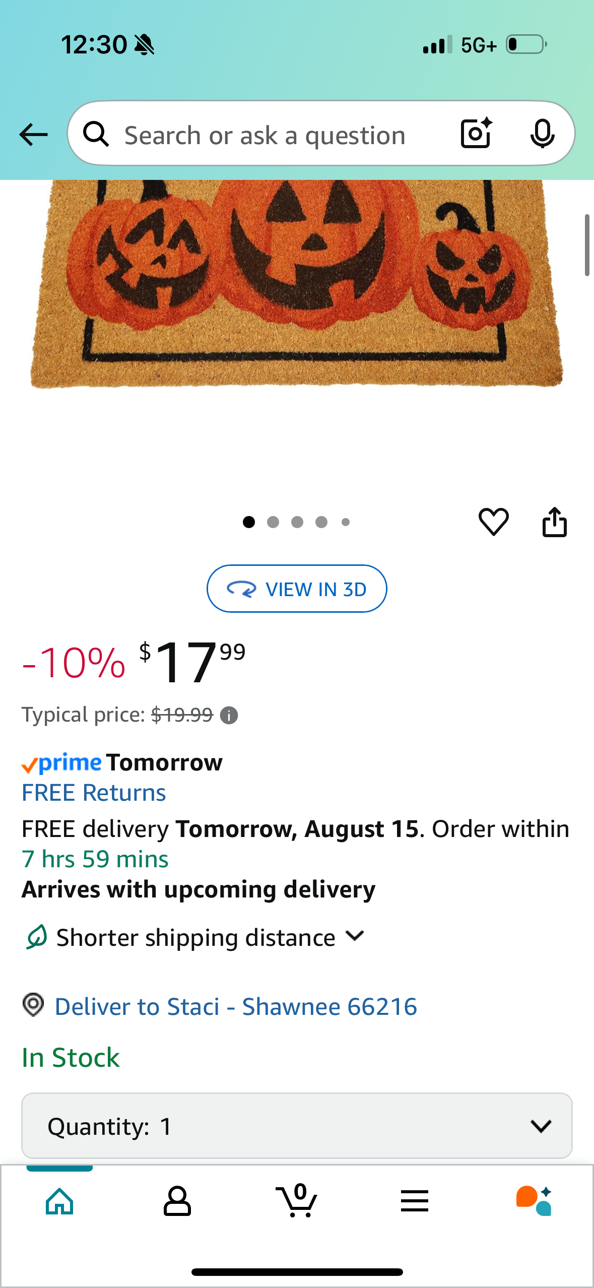 Halloween Welcome Door Mat (29 * 17 * 0.4inch)