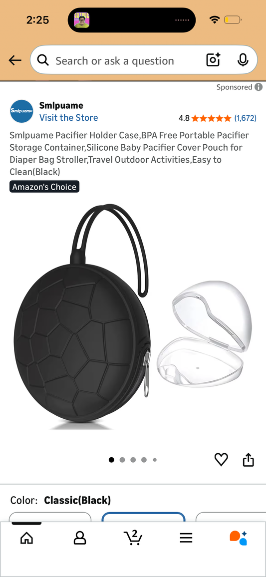‼️2 for $5‼️ Pacifier Holder Case, BPA Free Portable Pacifier Storage Container, Silicone Baby Pacifier Cover Pouch for Diaper Bag Stroller, Travel Outdoor Activities, Easy to Clean (Black and White)