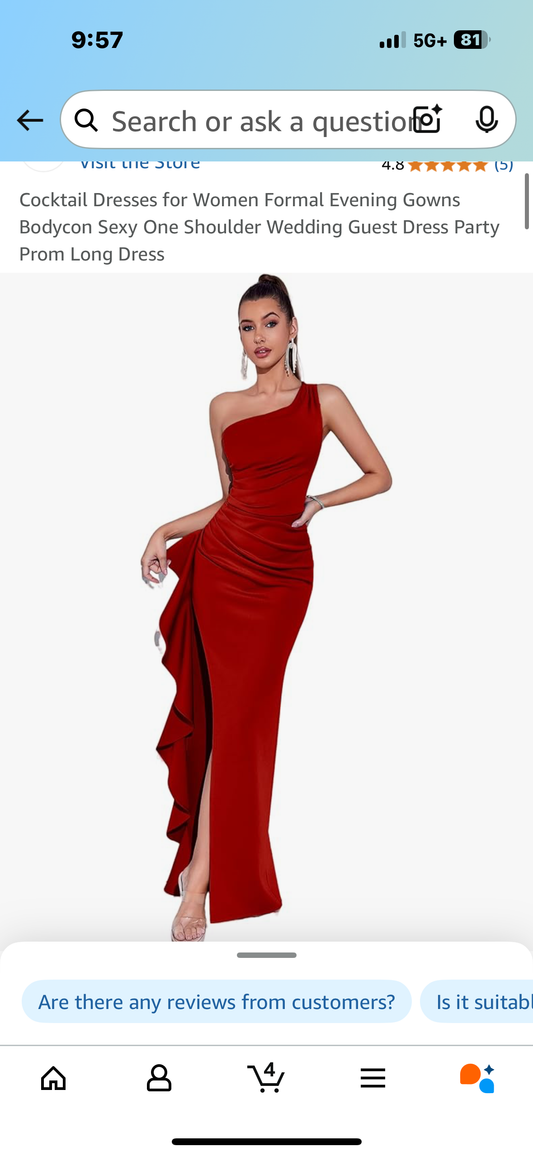 Cocktail Dresses for Women Formal Evening Gowns Bodycon Sexy One Shoulder Wedding Guest Dress Party Prom Long Dress