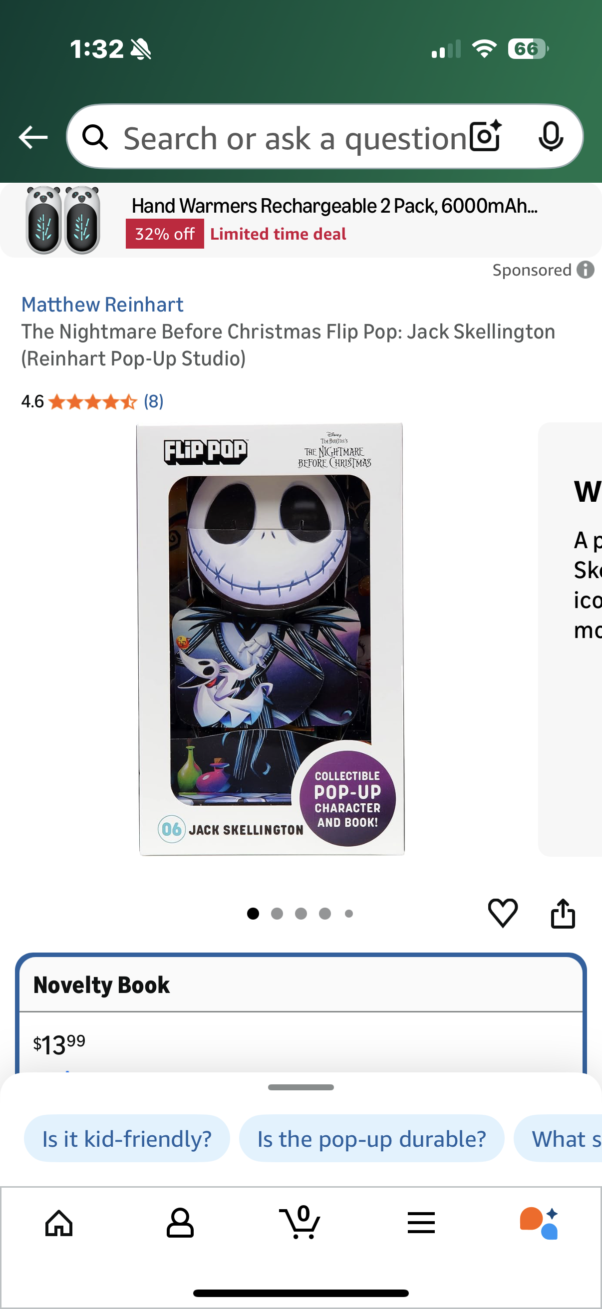 The Nightmare Before Christmas Flip Pop: Jack Skellington (Reinhart Pop-Up Studio