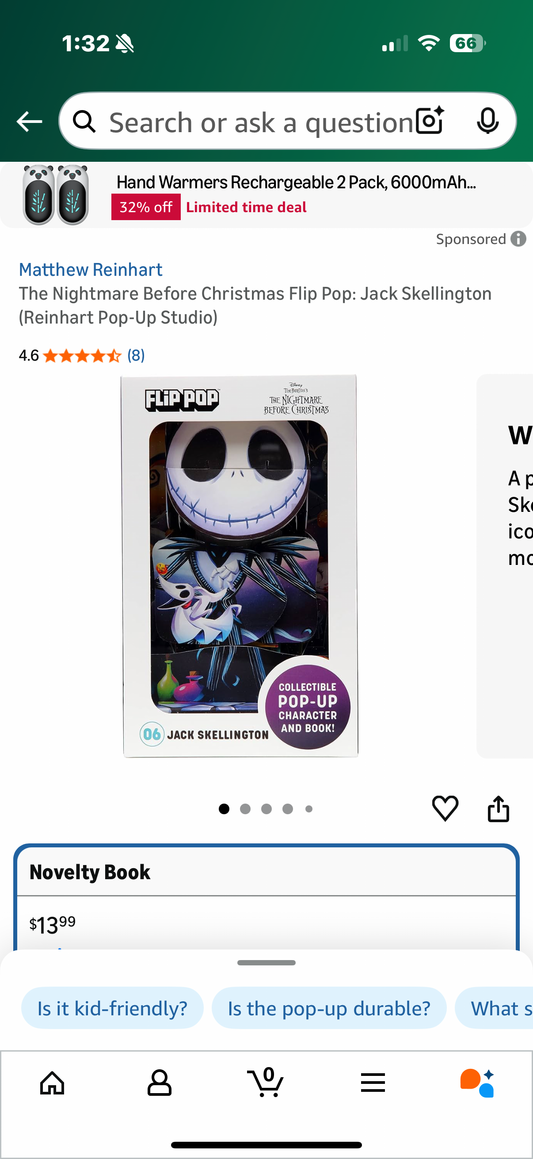 The Nightmare Before Christmas Flip Pop: Jack Skellington (Reinhart Pop-Up Studio