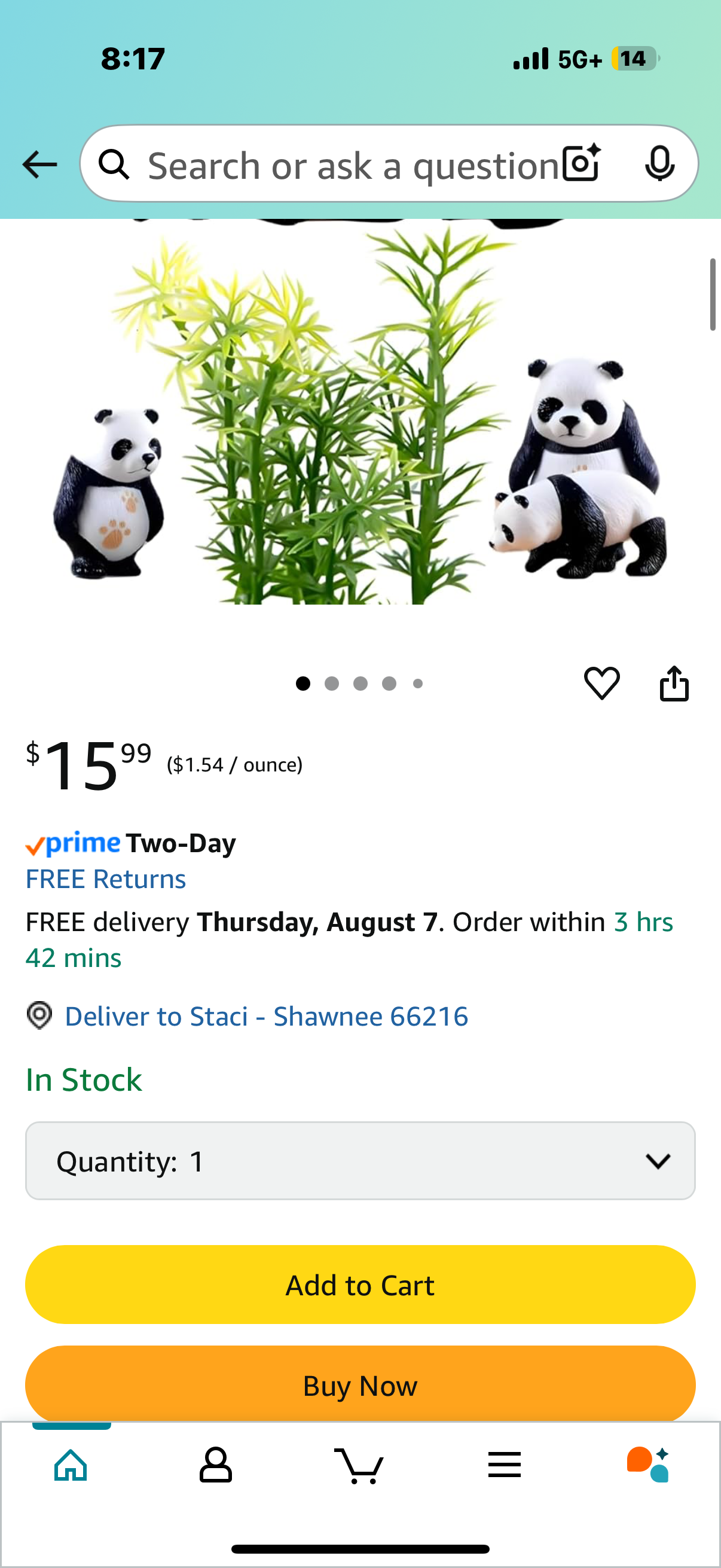 8 PCS Solid Panda Figurines Set with 10 Bamboo Trees Cake Topper DIY Kits Realistic
