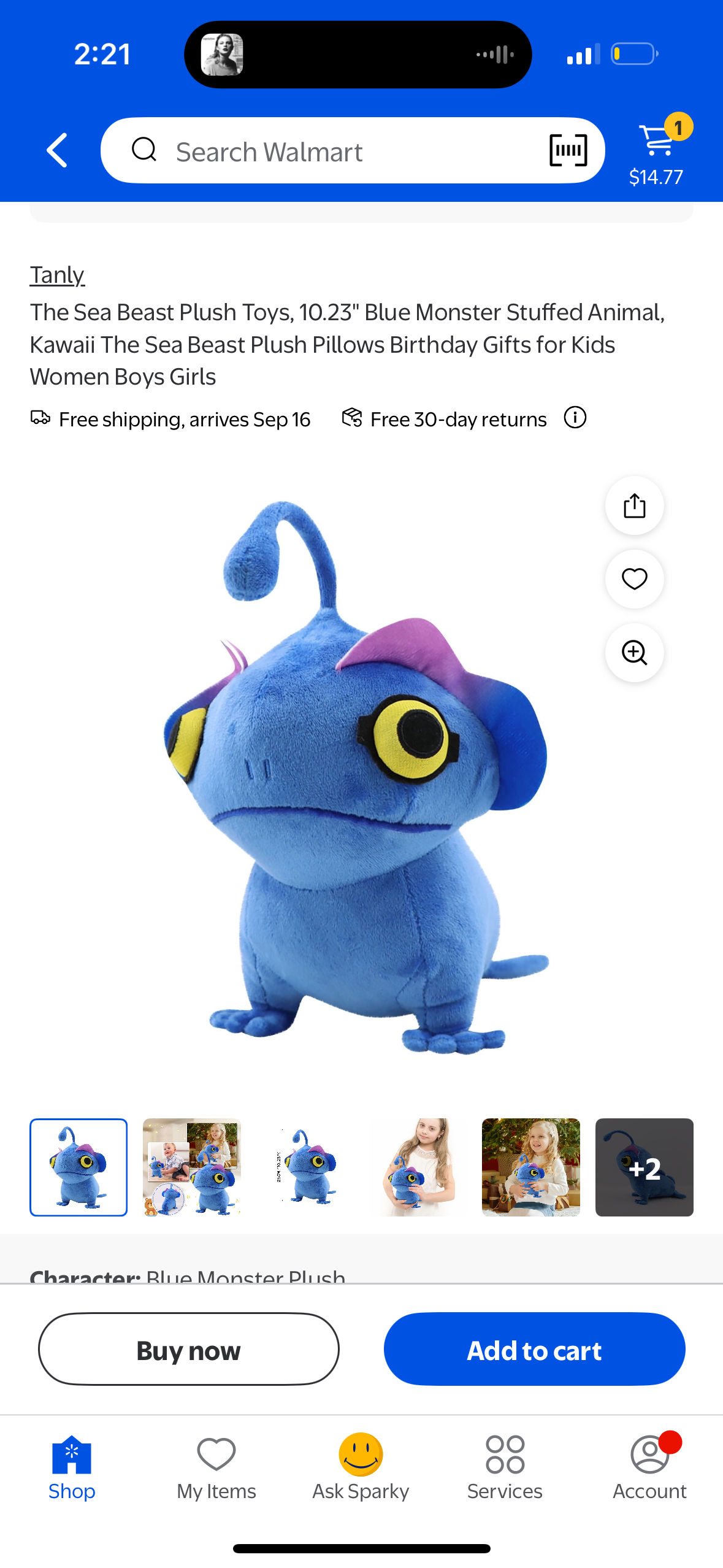 The Sea Beast Plush Toys, 10.23" Blue Monster Stuffed Animal, Kawaii The Sea Beast Plush Pillows Birthday Gifts for Kids Women Boys Girls