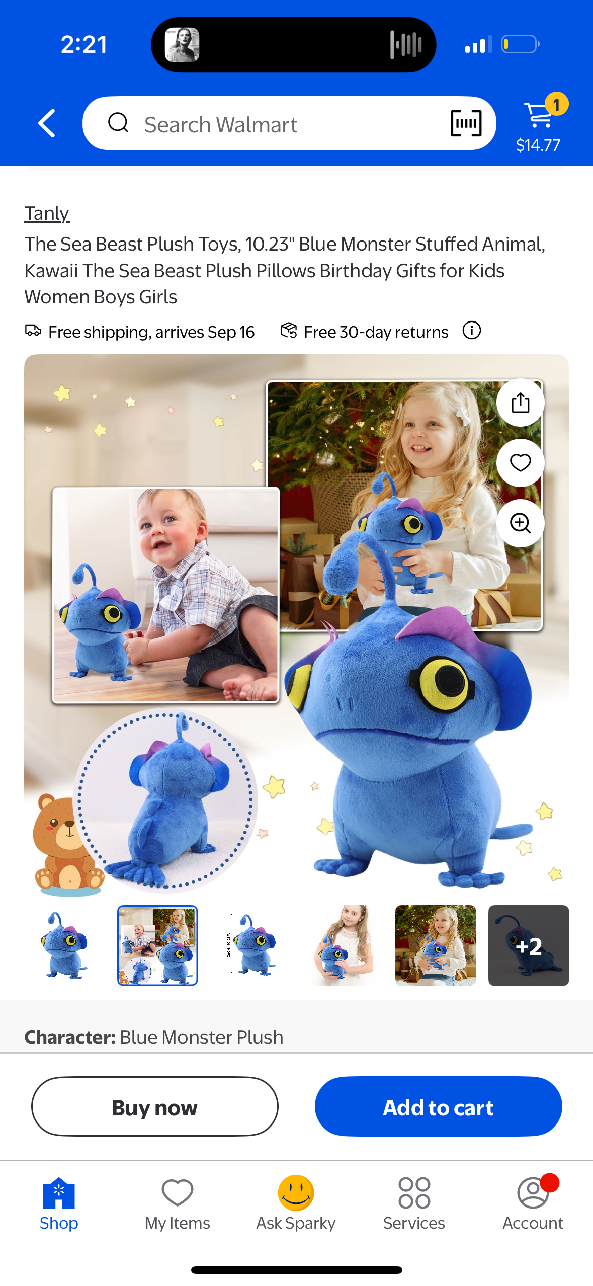 The Sea Beast Plush Toys, 10.23" Blue Monster Stuffed Animal, Kawaii The Sea Beast Plush Pillows Birthday Gifts for Kids Women Boys Girls