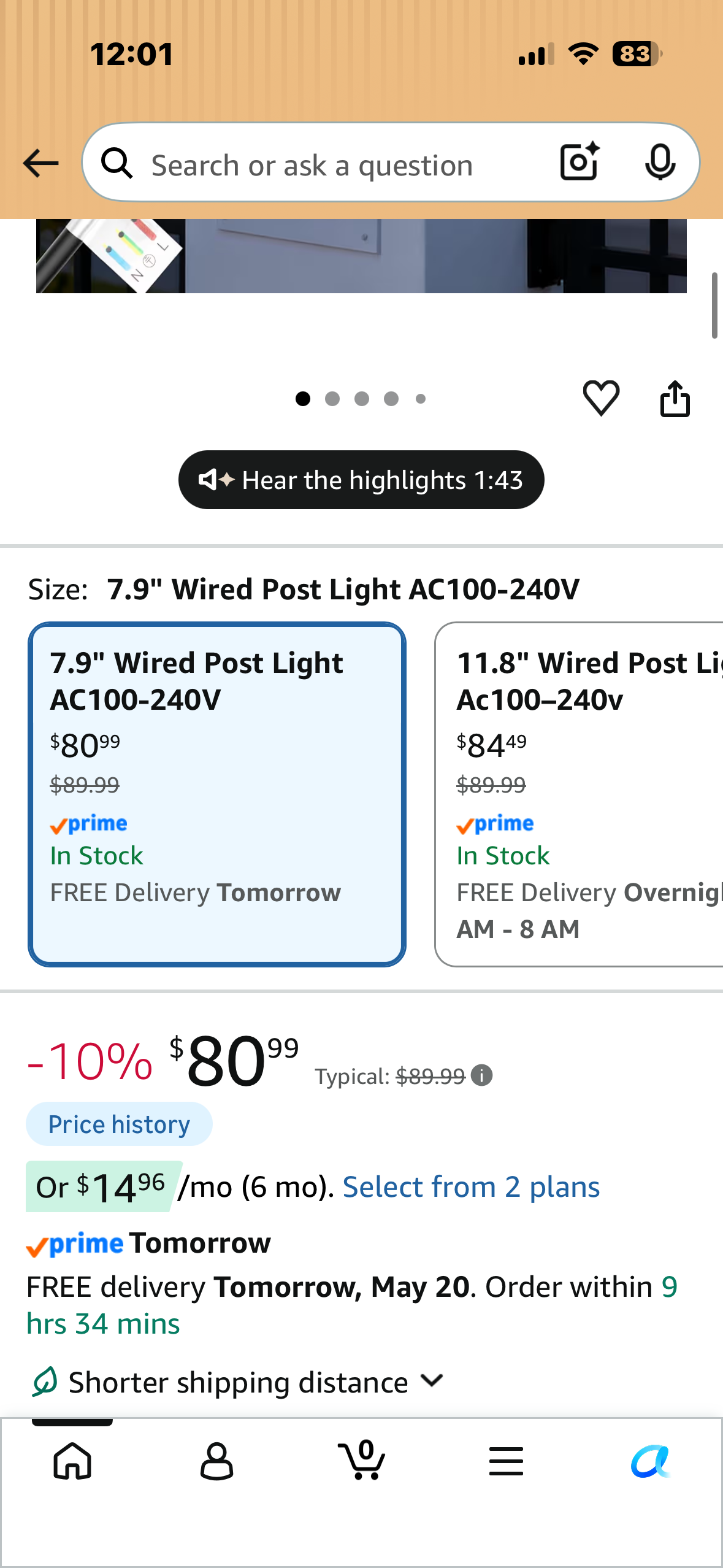 MVBT Outdoor Post Light, 7.9" AC100-240V Column Lights, Waterproof Modern Pillar Light, 3000K Fence Post Cap Light, Deck LED Lamp Landscape Lighting for Patio, Garden, Yard, Gate Posts