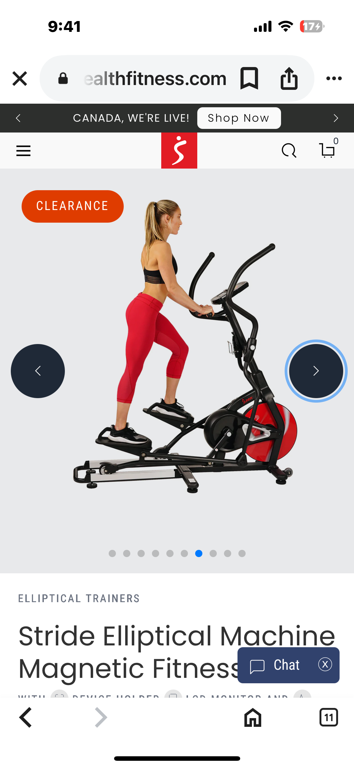 Sunny Health & Fitness Magnetic Elliptical Trainer, Model SF-E3865 (W486)