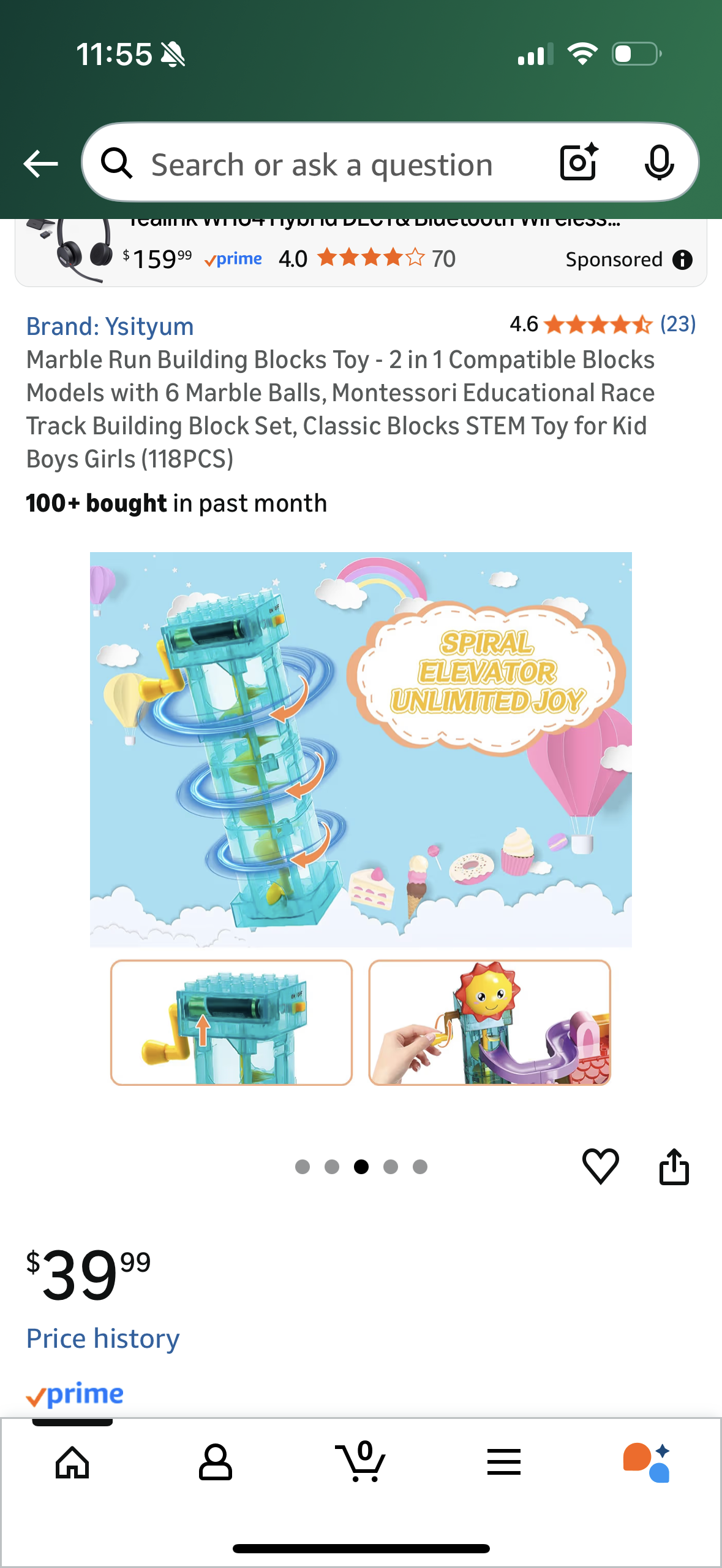 Marble Run Building Blocks Toy - 2 in 1 Compatible Blocks Models with 6 Marble Balls, Montessori Educational Race Track Building Block Set, Classic Blocks STEM Toy for Kid Boys Girls (118PCS)