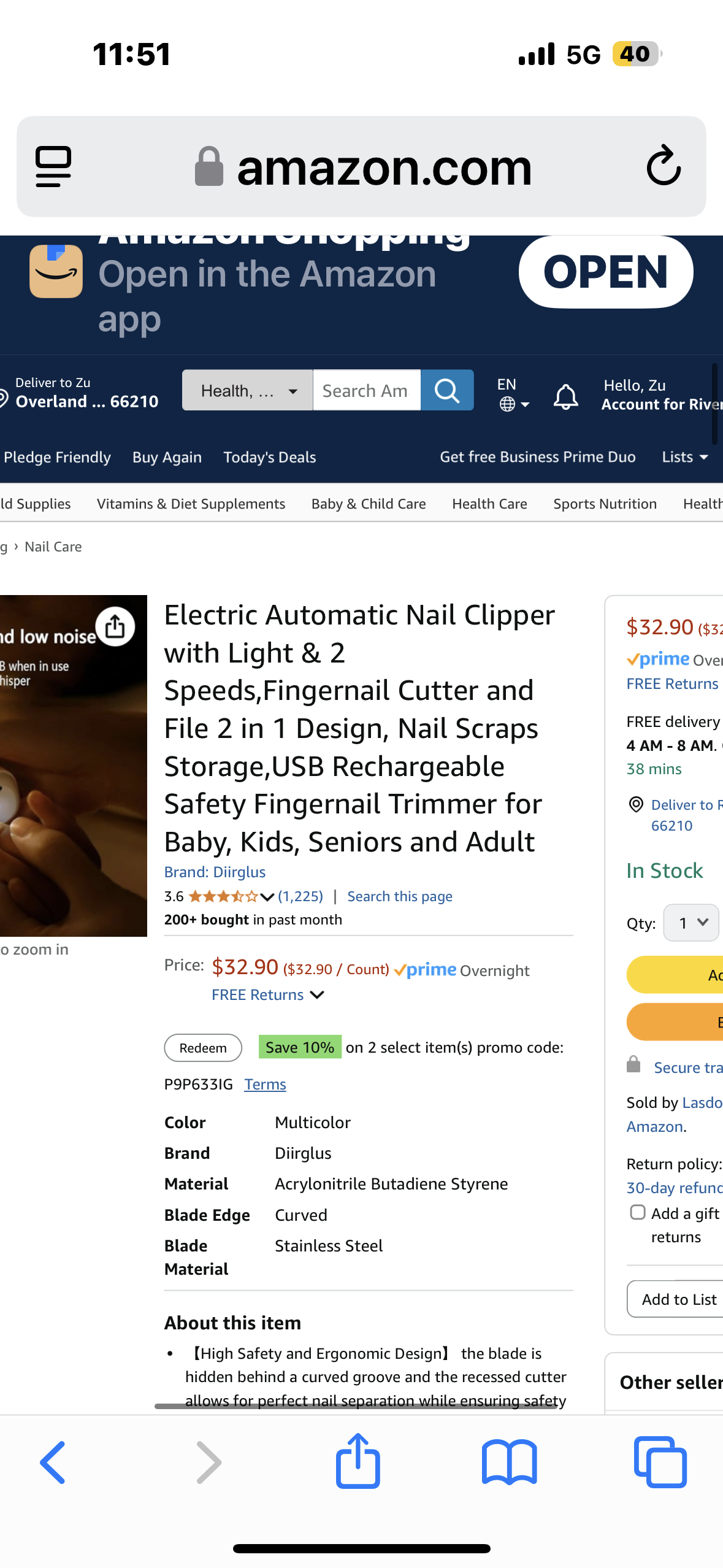 Electric Automatic Nail Clipper
