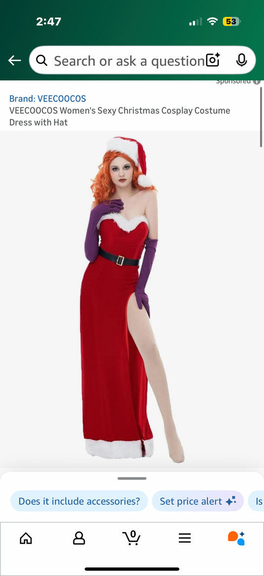 Women's Sexy Christmas Cosplay Costume Dress with Hat (Size Small)