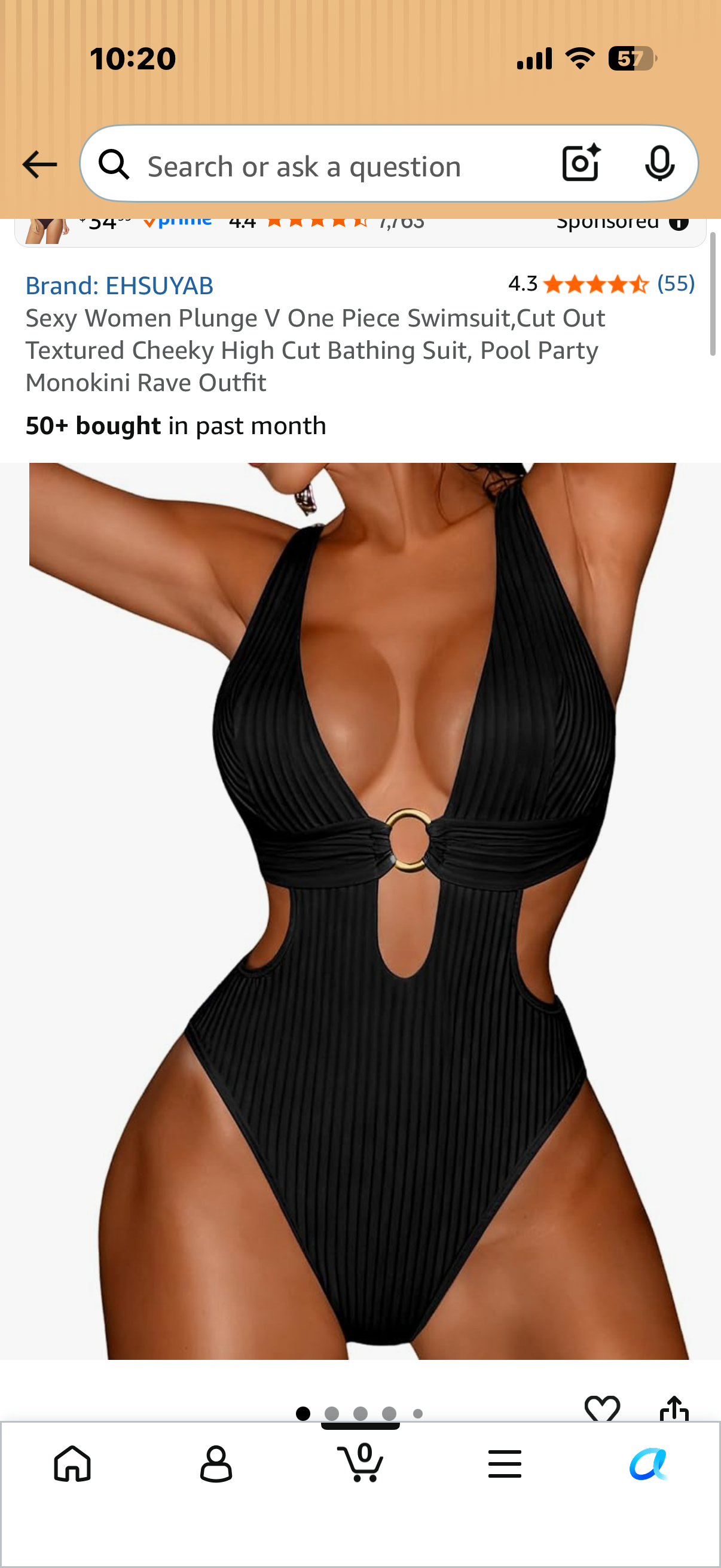 Sexy Women Plunge V One Piece Swimsuit,Cut Out Textured Cheeky High Cut Bathing Suit, Pool Party Monokini Rave Outfit (Size Medium)