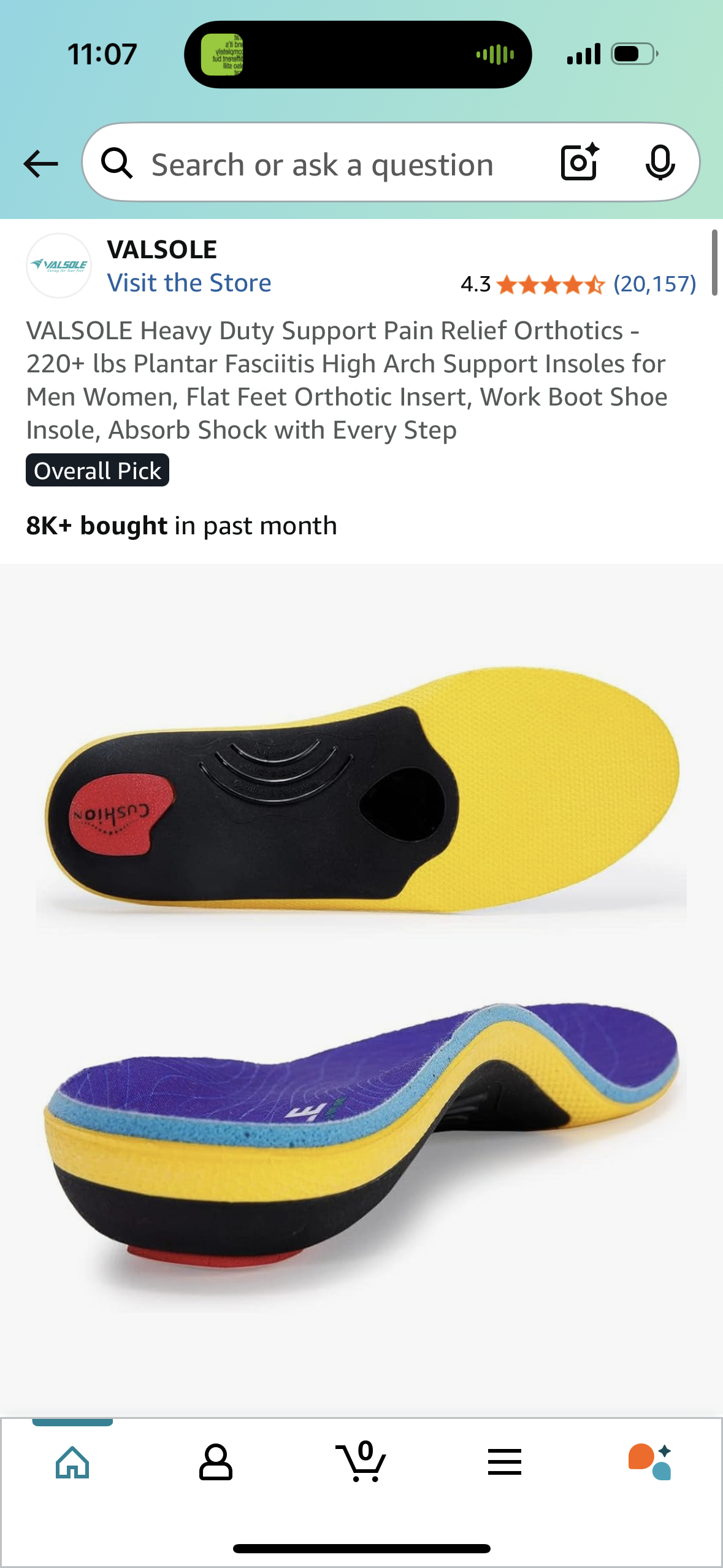 VALSOLE 210+ lbs Heavy Duty Support Pain Relief Orthotics, Plantar Fasciitis Insoles (Size Men’s 9-9.5 | Women’s 11-11.5) - High Arch Support Insoles, for Flat Feet, Metatarsalgia, Arch Pain, Heel Pain