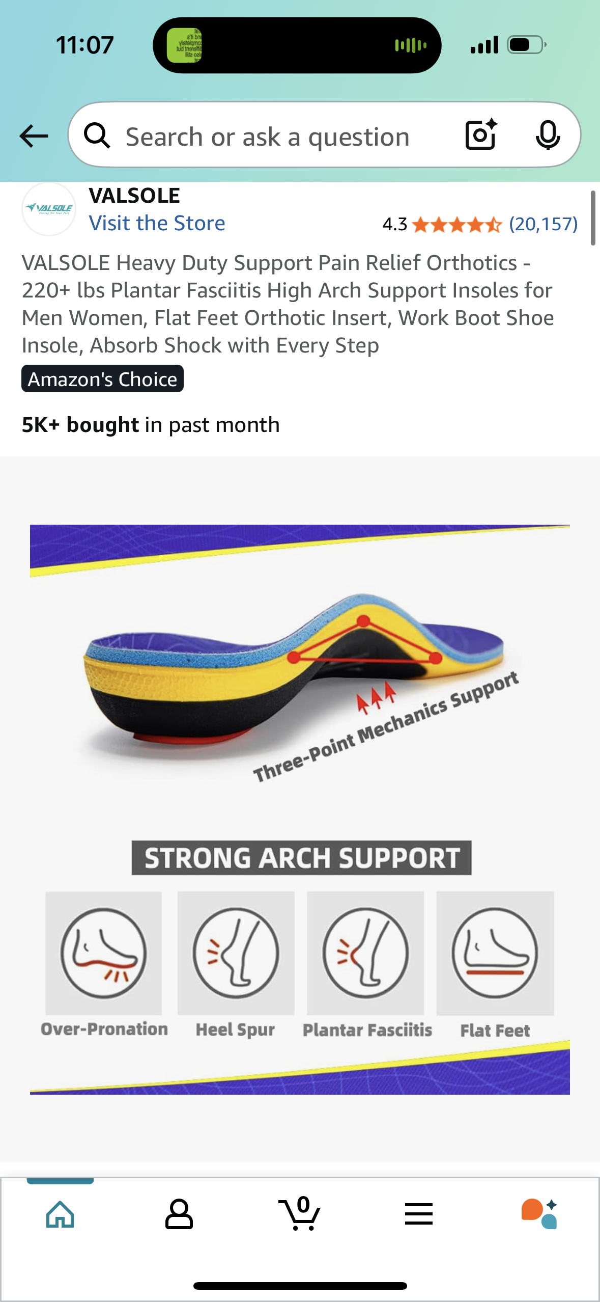VALSOLE 210+ lbs Heavy Duty Support Pain Relief Orthotics, Plantar Fasciitis Insoles (Size Men’s 9-9.5 | Women’s 11-11.5) - High Arch Support Insoles, for Flat Feet, Metatarsalgia, Arch Pain, Heel Pain