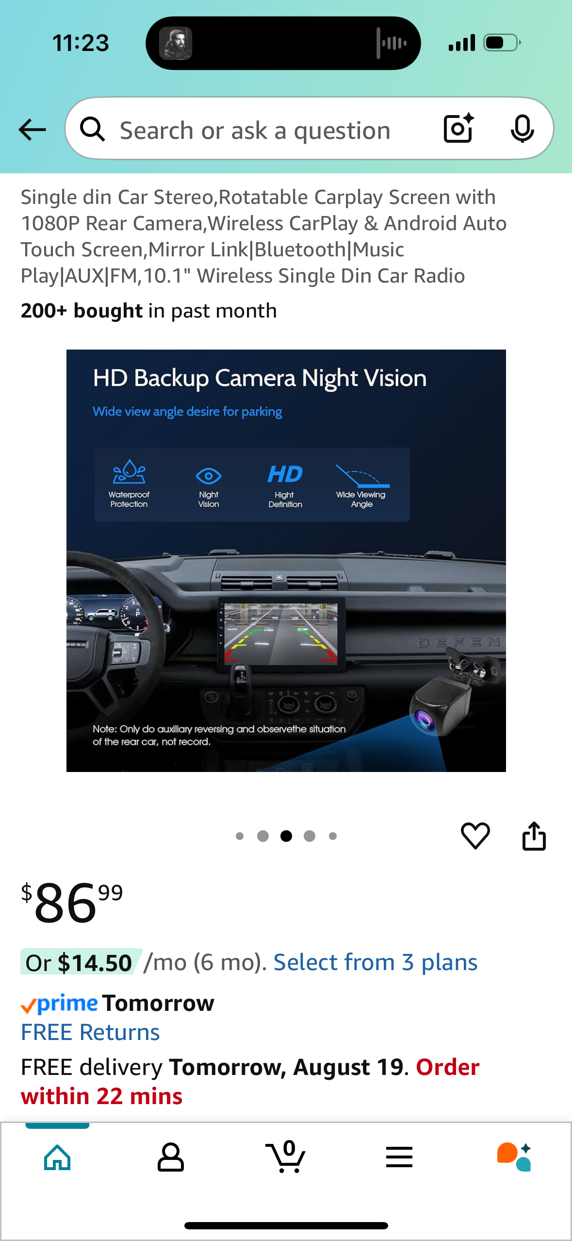 Single din Car Stereo,Rotatable Carplay Screen with 1080P Rear Camera,Wireless CarPlay & Android Auto Touch Screen,Mirror Link|Bluetooth|Music Play|AUX|FM,10.1" Wireless Single Din Car Radio