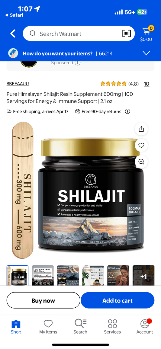 Pure Himalayan Shilajit Resin Supplement 600mg | 100 Servings for Energy & Immune Support | 2.1 oz