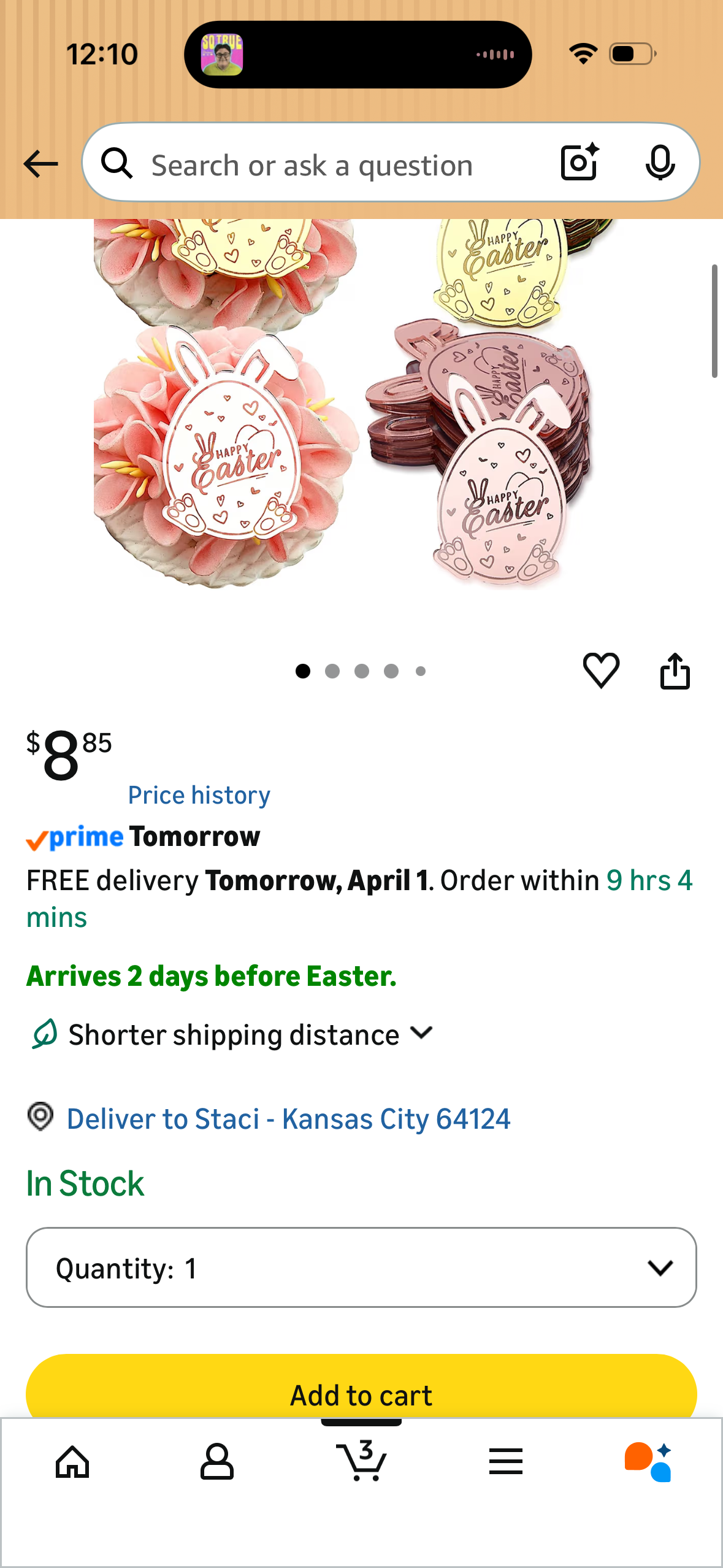 24 Pieces Easter Bunny Egg Acrylic Cupcake Toppers, Gold Rose, Easter Spring Theme Party Decorations
