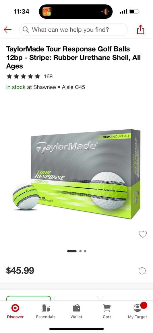 TaylorMade Tour Response Golf Balls 12bp - Stripe: Rubber Urethane Shell, All Ages