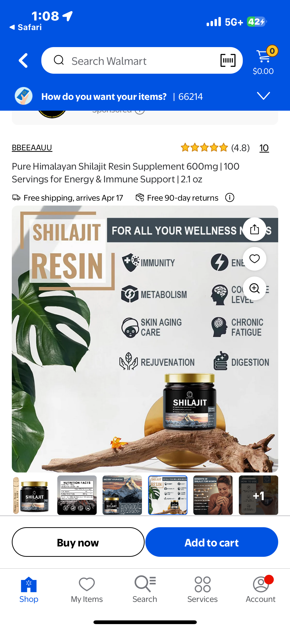 Pure Himalayan Shilajit Resin Supplement 600mg | 100 Servings for Energy & Immune Support | 2.1 oz