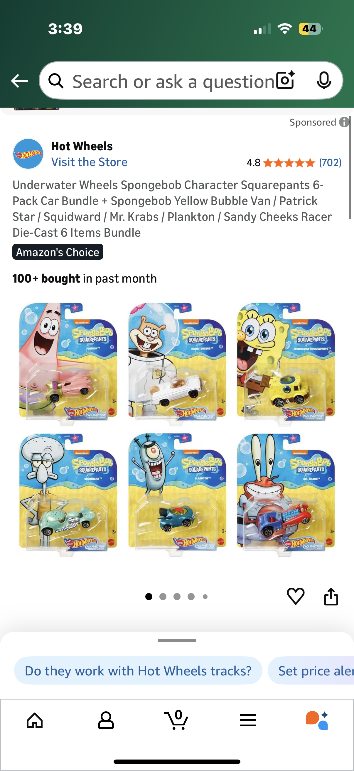Underwater Wheels Spongebob Character Squarepants 6-Pack Car Bundle + Spongebob Yellow Bubble Van / Patrick Star / Squidward / Mr. Krabs / Plankton / Sandy Cheeks Racer Die-Cast 6 Items Bundle