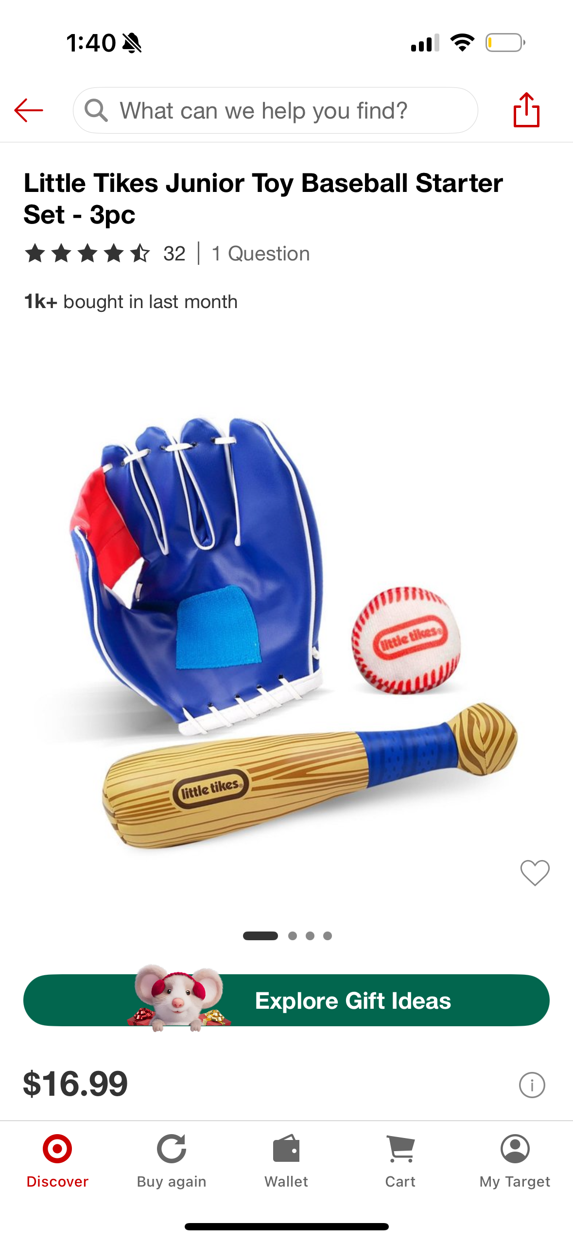 Little Tikes Junior Toy Baseball Starter Set - 3pc