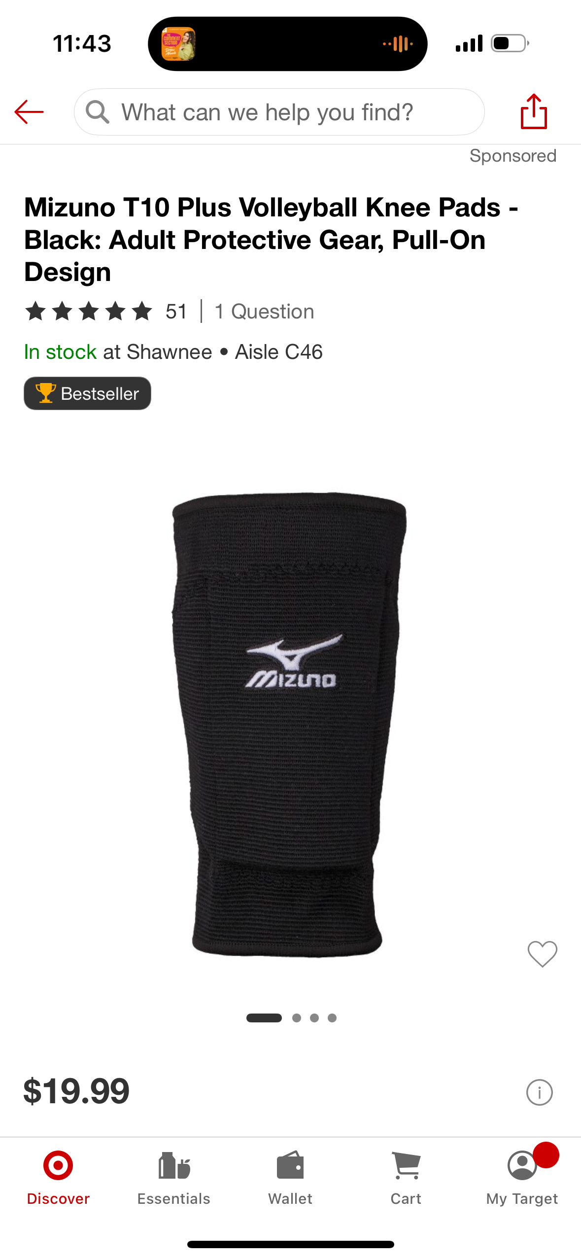 Mizuno T10 Plus Volleyball Knee Pads - Black: Adult Protective Gear, Pull-On Design