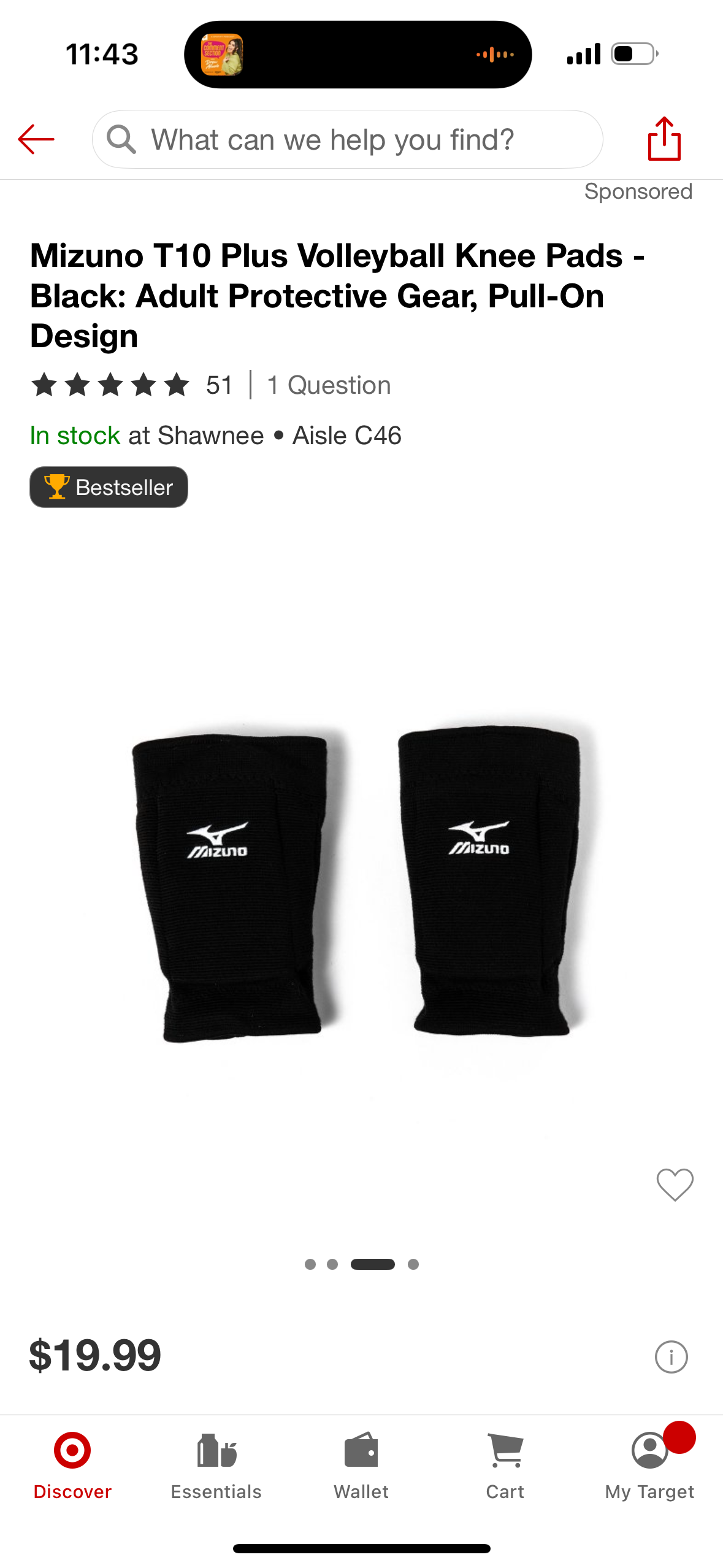 Mizuno T10 Plus Volleyball Knee Pads - Black: Adult Protective Gear, Pull-On Design