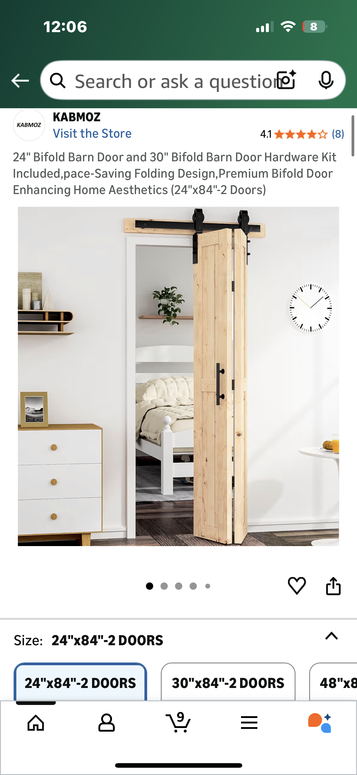 24" Bifold Barn Door and 30" Bifold Barn Door Hardware Kit Included,pace-Saving Folding Design,Premium Bifold Door Enhancing Home Aesthetics (24"x84"-2 Doors) (L1085)