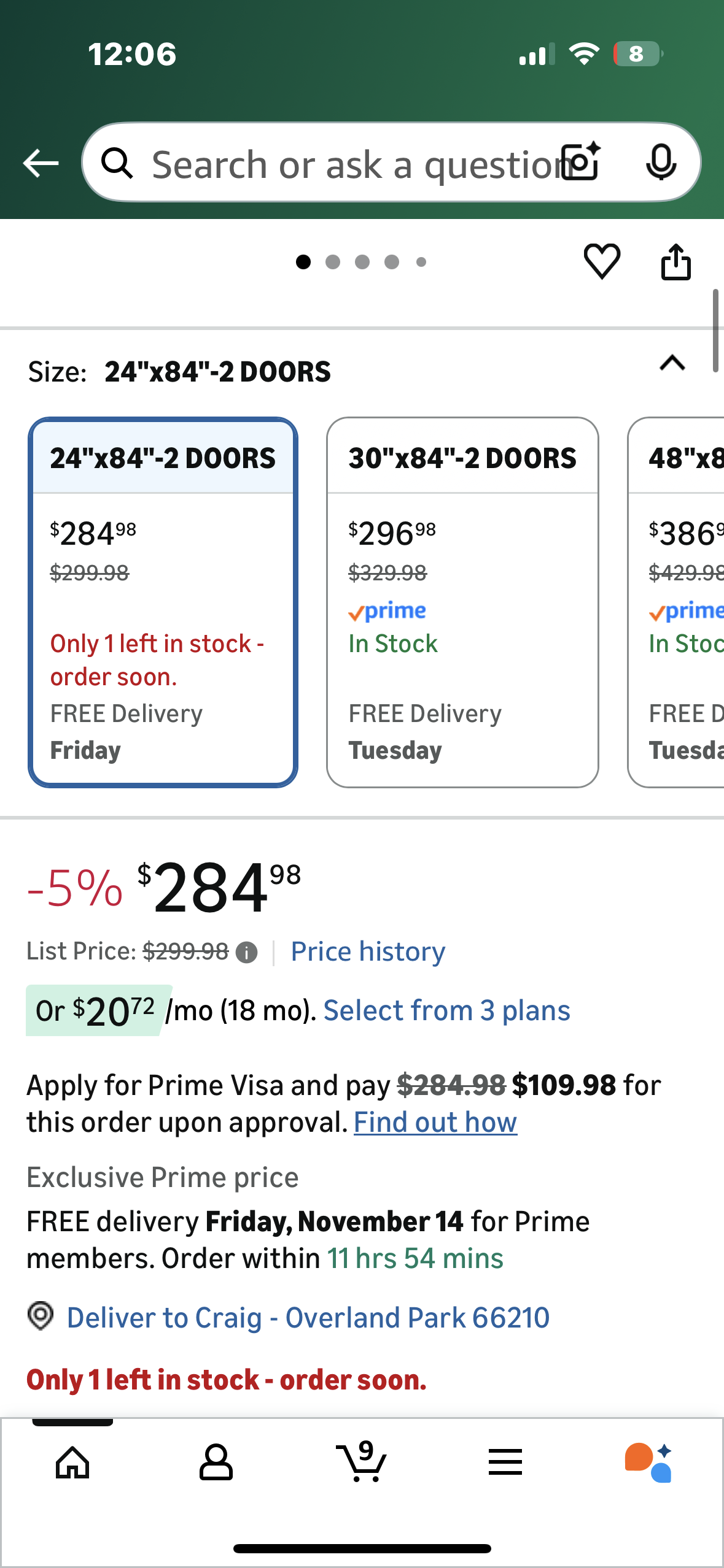 24" Bifold Barn Door and 30" Bifold Barn Door Hardware Kit Included,pace-Saving Folding Design,Premium Bifold Door Enhancing Home Aesthetics (24"x84"-2 Doors) (L1085)