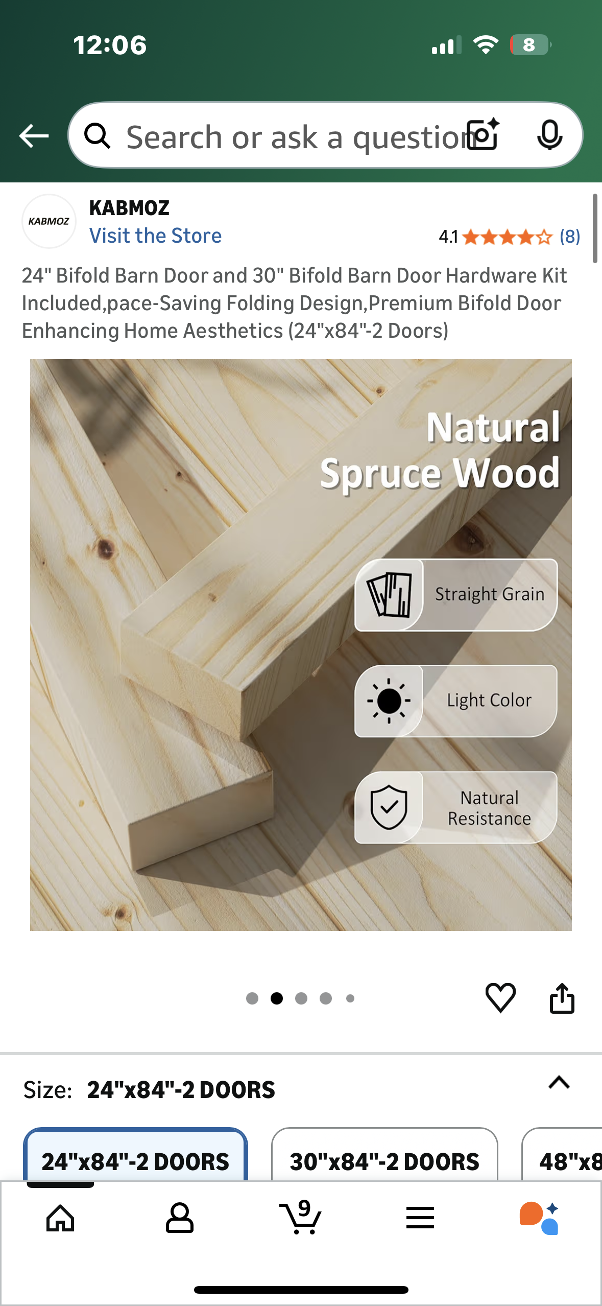 24" Bifold Barn Door and 30" Bifold Barn Door Hardware Kit Included,pace-Saving Folding Design,Premium Bifold Door Enhancing Home Aesthetics (24"x84"-2 Doors) (L1085)